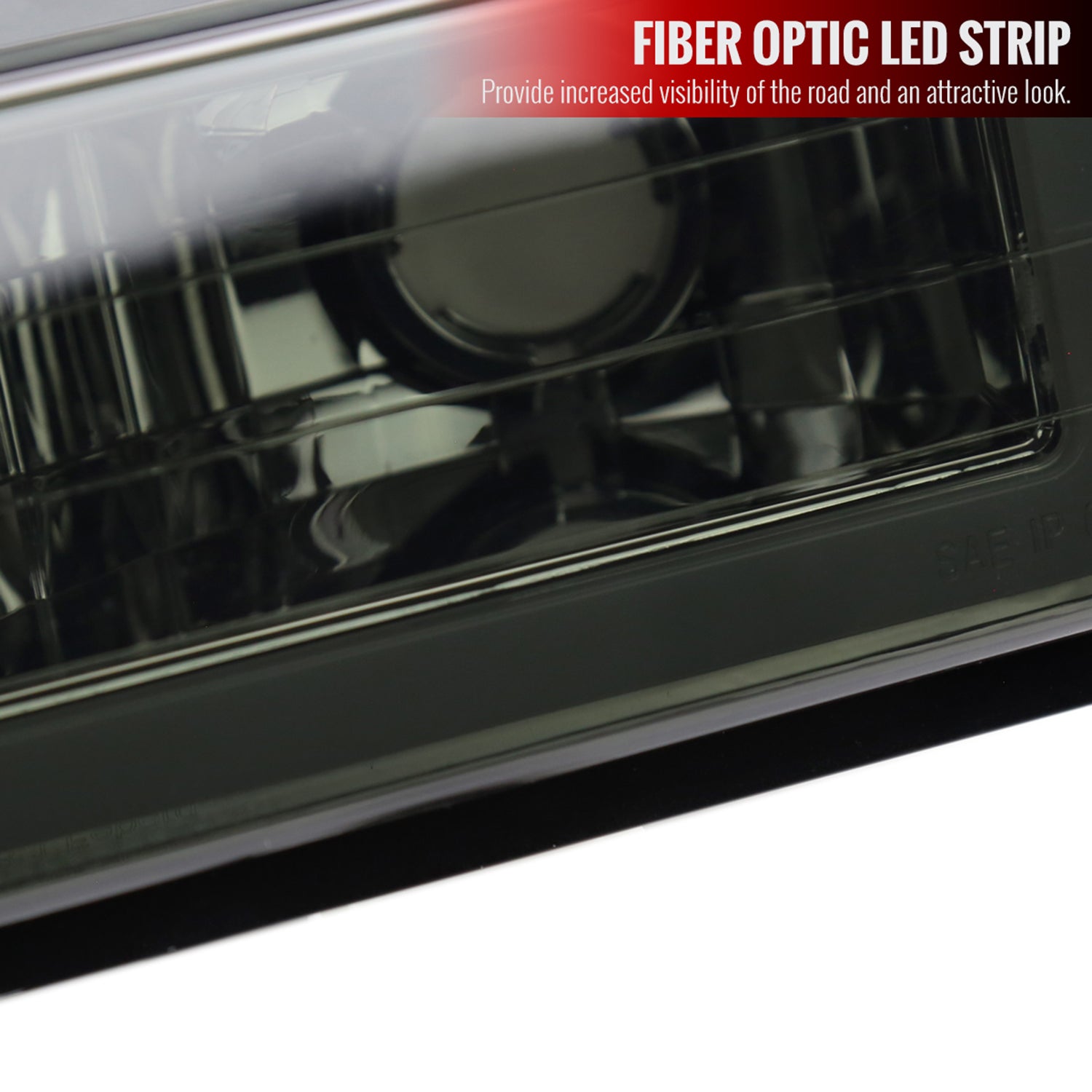 1988-1998 Chevy C10 GMC C/K LED Strip Bumper Corner Signal Lights Chrome/Smoke