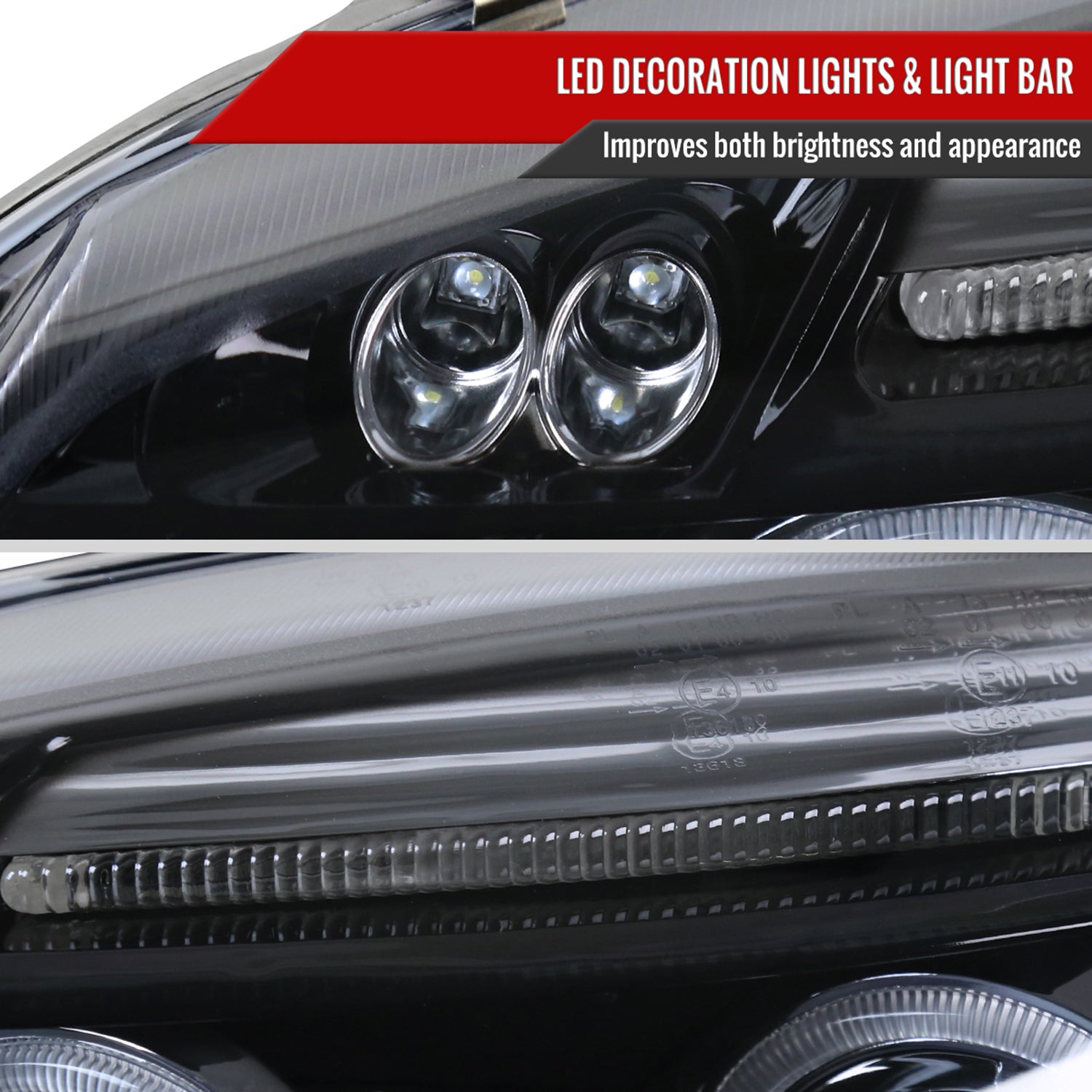 2006-2008 VW Golf Rabbit/ 2006-2010 Jetta Dual Halo Projector Headlights Smoke