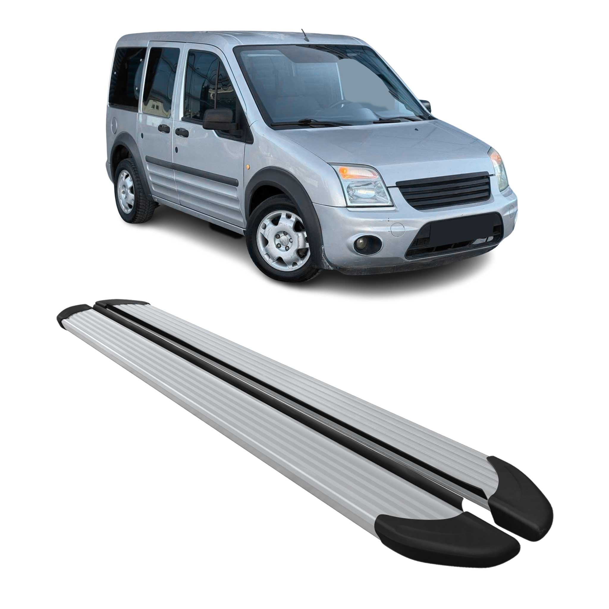 2010-2013 Ford Transit Connect Short Running Boards Side Steps Silver