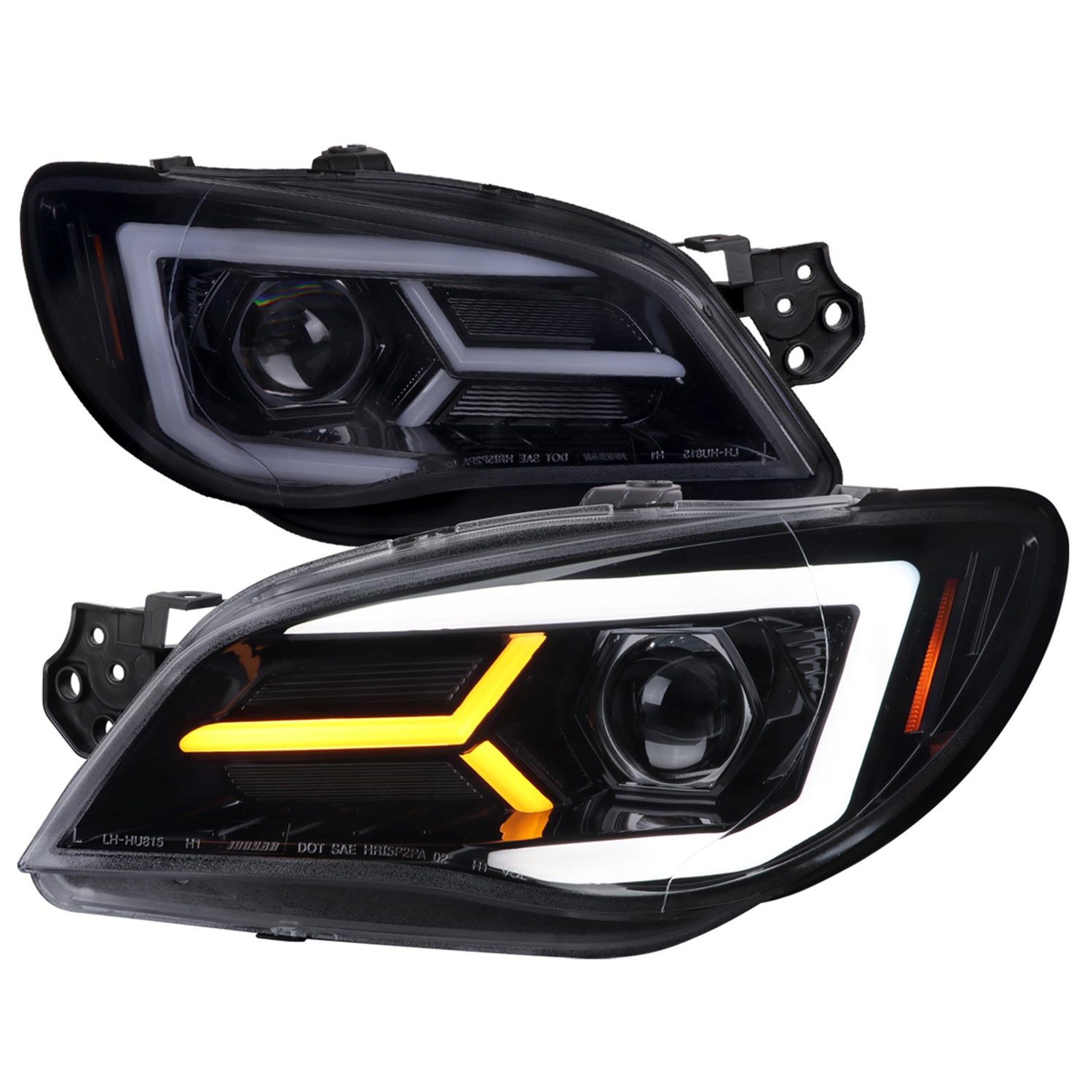 2006-2007 Subaru Impreza WRX STI LED Bar Signal Projector Headlights Smoke