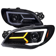 2006-2007 Subaru Impreza WRX STI LED Bar Signal Projector Headlights Smoke