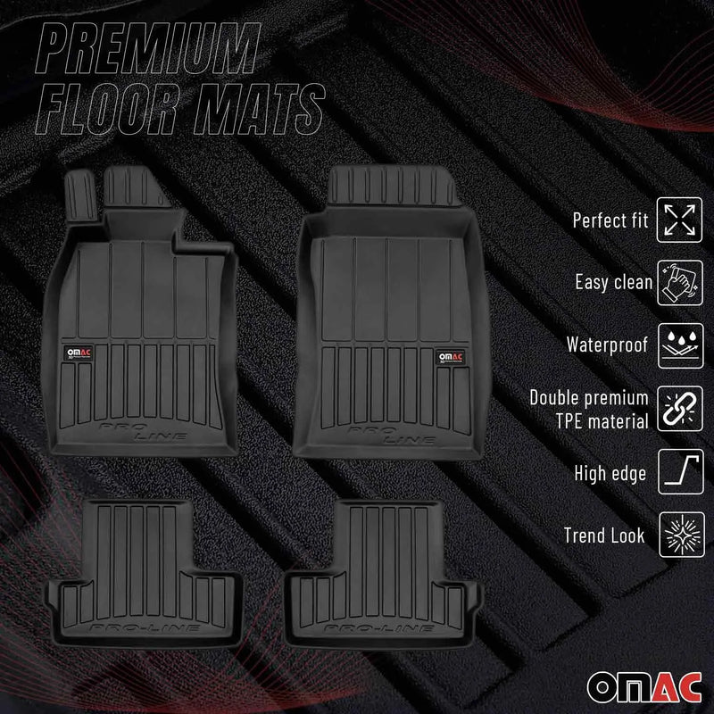 2002-2008 Mini Cooper One R50 R52 R53 Premium Floor Mats Liners Full Set All Weather Heavy Duty