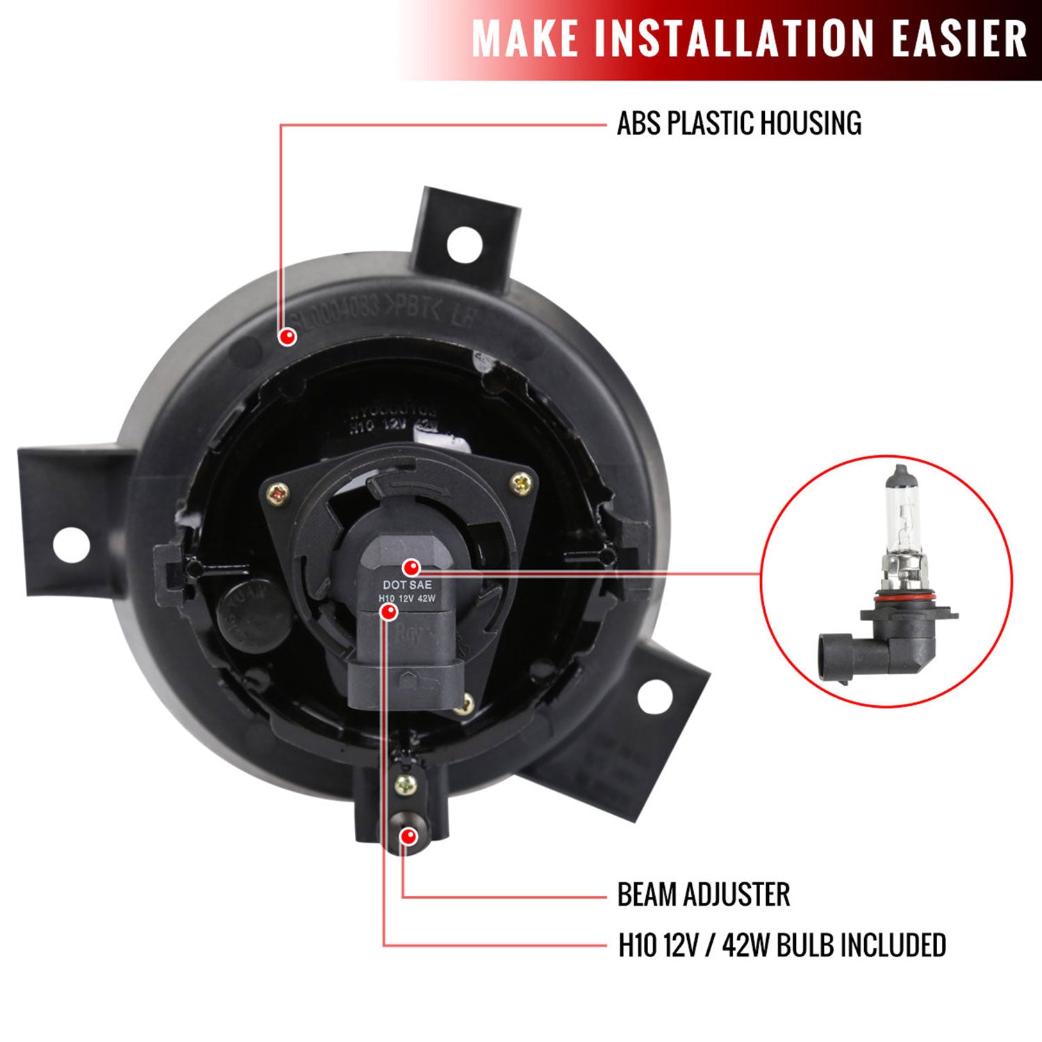 2001-2003 Ford Ranger H10 Fog Lights Chrome Housing/Clear Lens