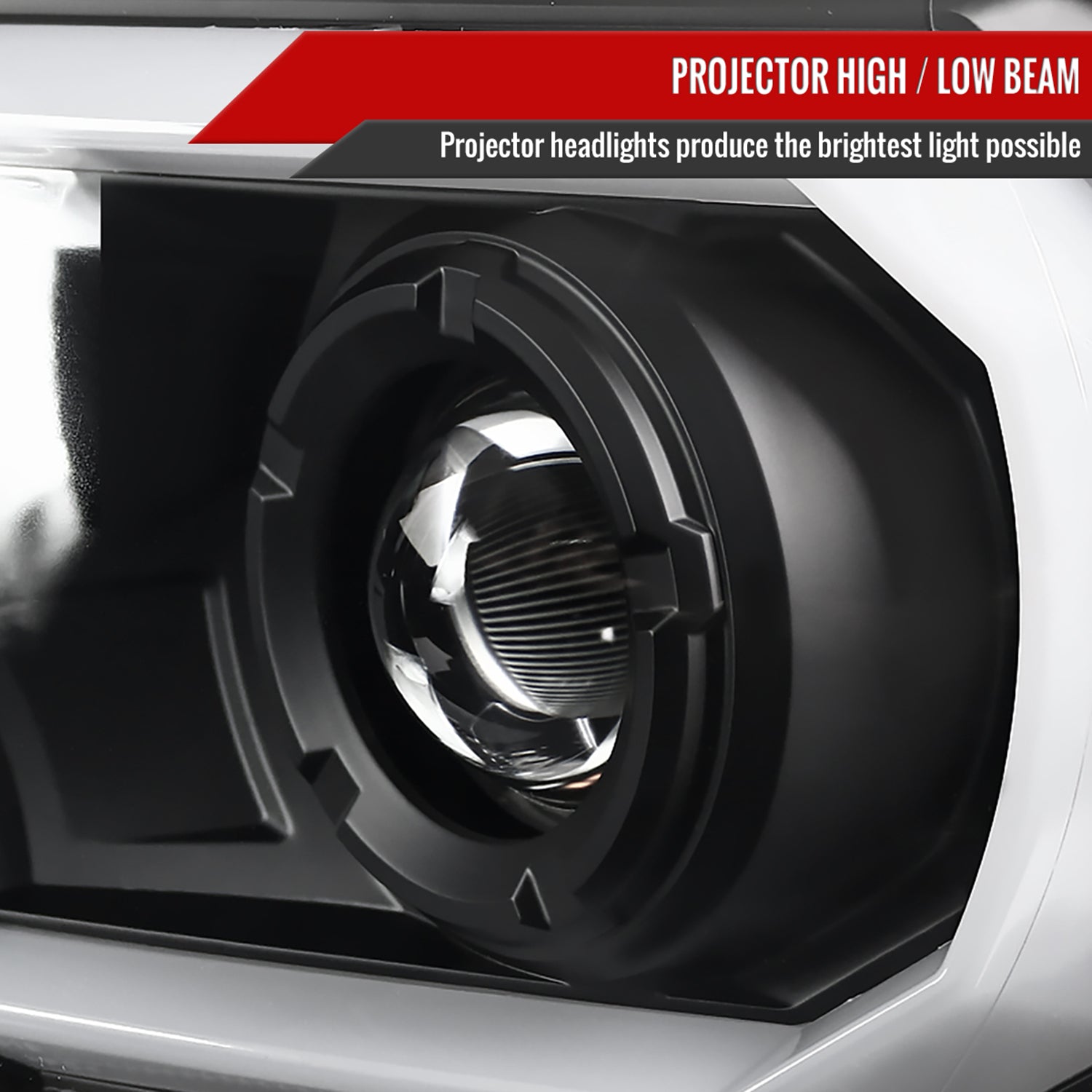 2012-2015 Toyota Tacoma LED C-Bar Projector Headlights Matte Black/Clear Lens