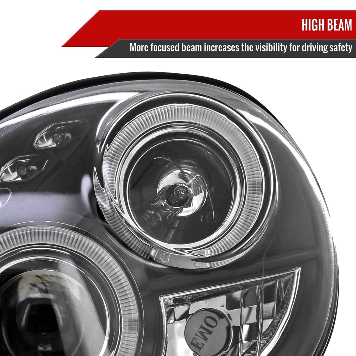 2002-2003 Subaru Impreza Dual Halo Bug Eye Projector Headlights Matt Black