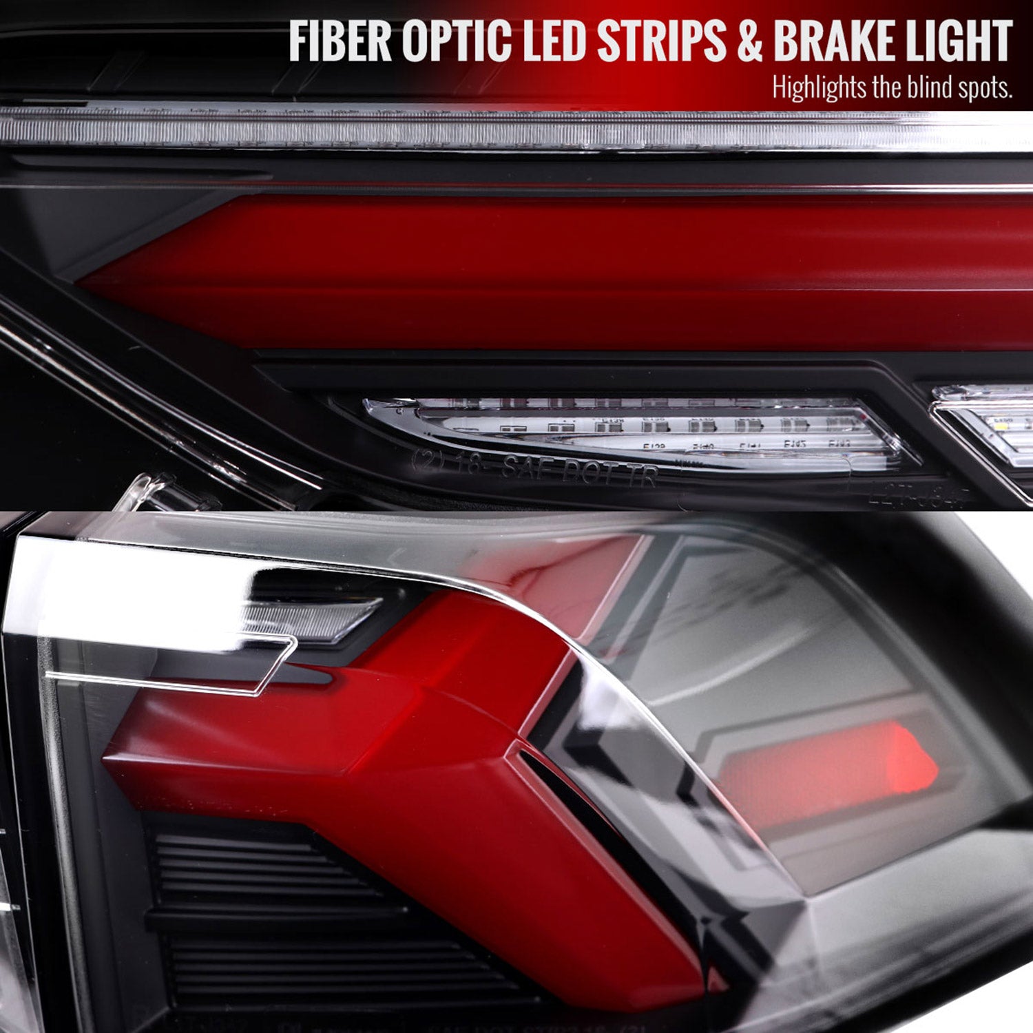 2019-2024 Toyota RAV4 Red LED Bar Signal Tail Lights Matt Black/Clear