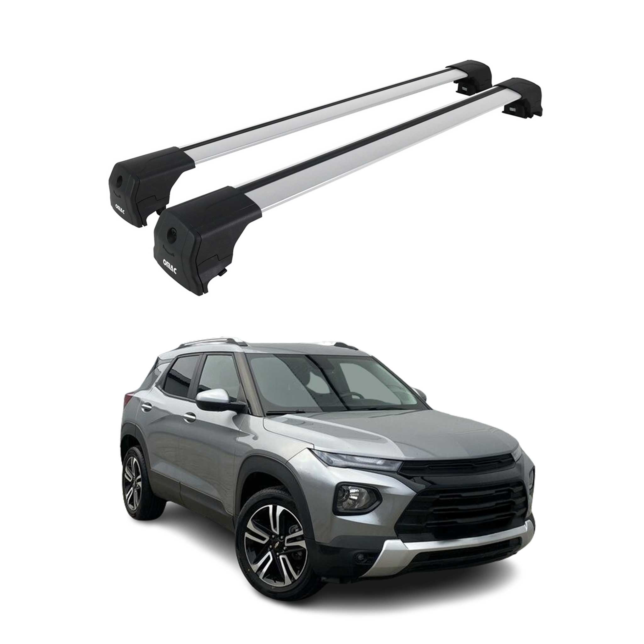 2021-2026 Chevrolet Trailblazer 3.gen Roof Rack Cross Bars Luggage Carrier Alu Silver