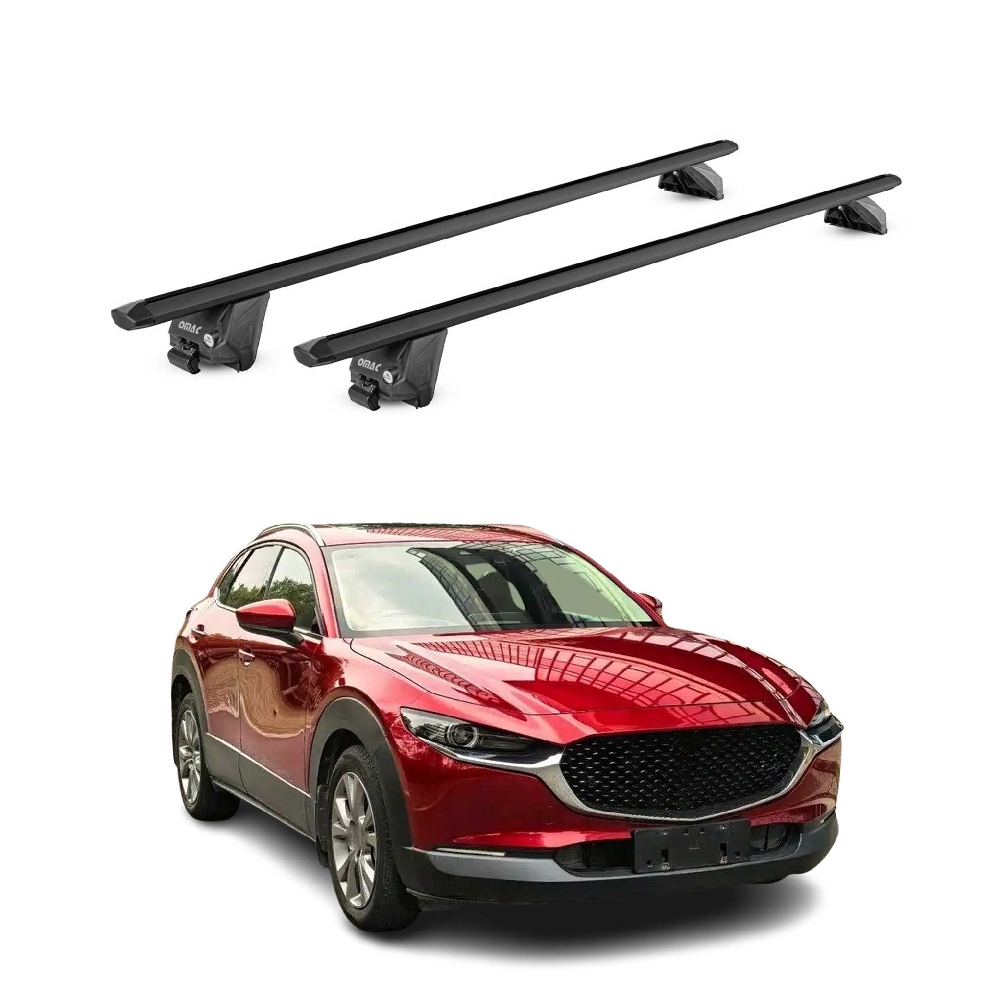 2020-2025 Mazda CX-30 Roof Rack Cross Bars Luggage Carrier Alu Black 2x