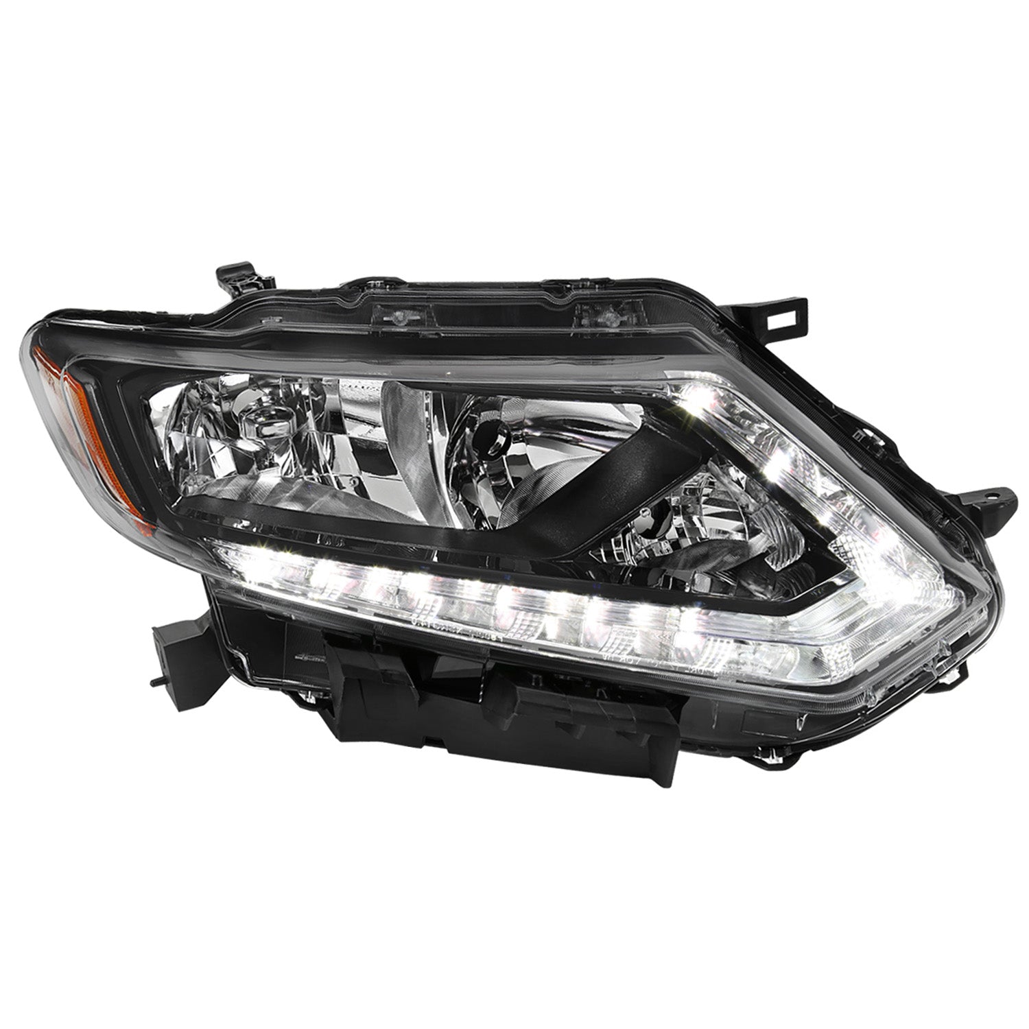 2014-2016 Nissan Rogue LED Strip Factory Passenger/Right Side Headlight Black