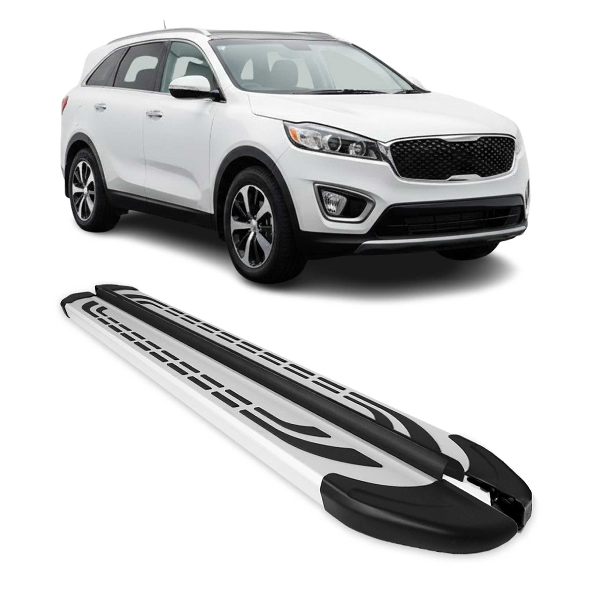 2016-2020 Kia Sorento Running Boards Side Steps Silver