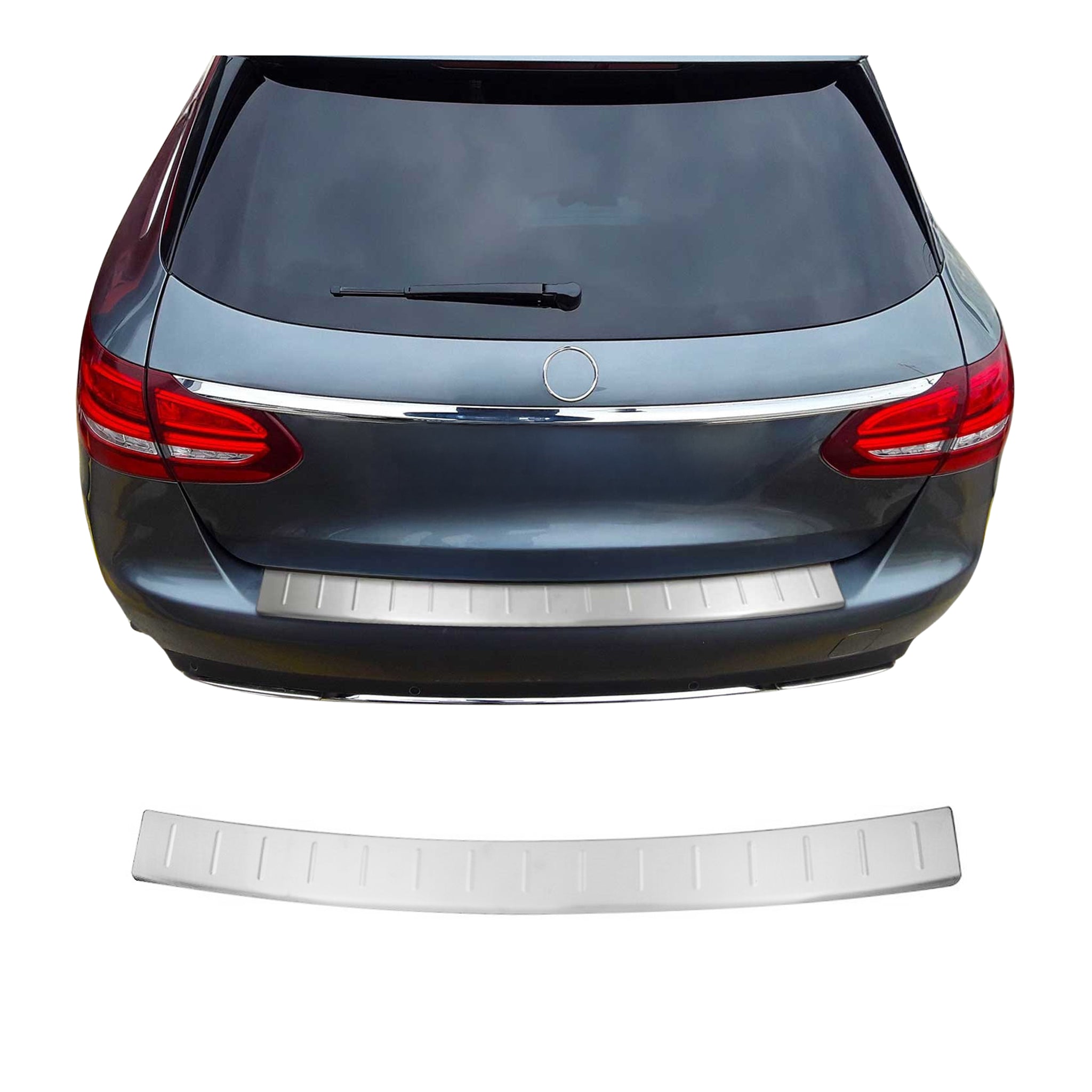 2015-2021 Mercedes C Class S205 Wagon Rear Bumper Guard Stainless Steel Brushed