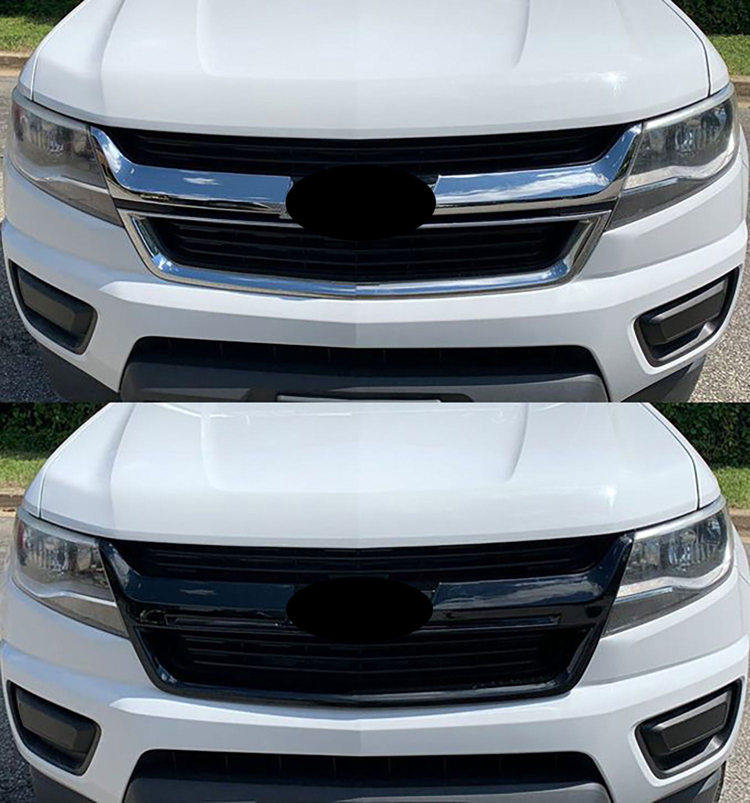 2015-2020 Chevrolet Colorado Grille Overlay Gloss Black 1Pcs ABS Plastic