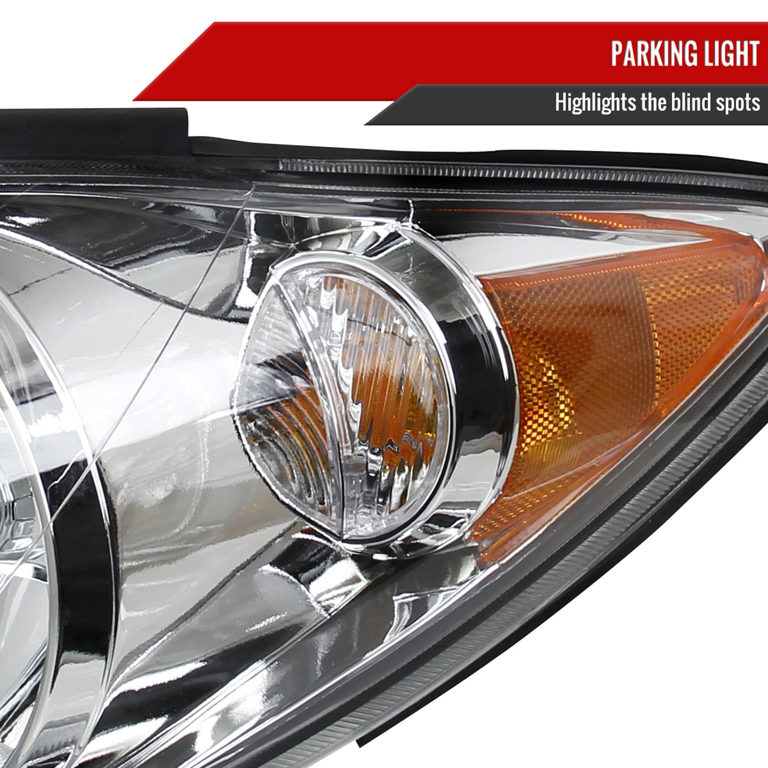 2005-2006 Toyota Camry Factory Crystal Headlights Amber Reflector Chrome/Clear
