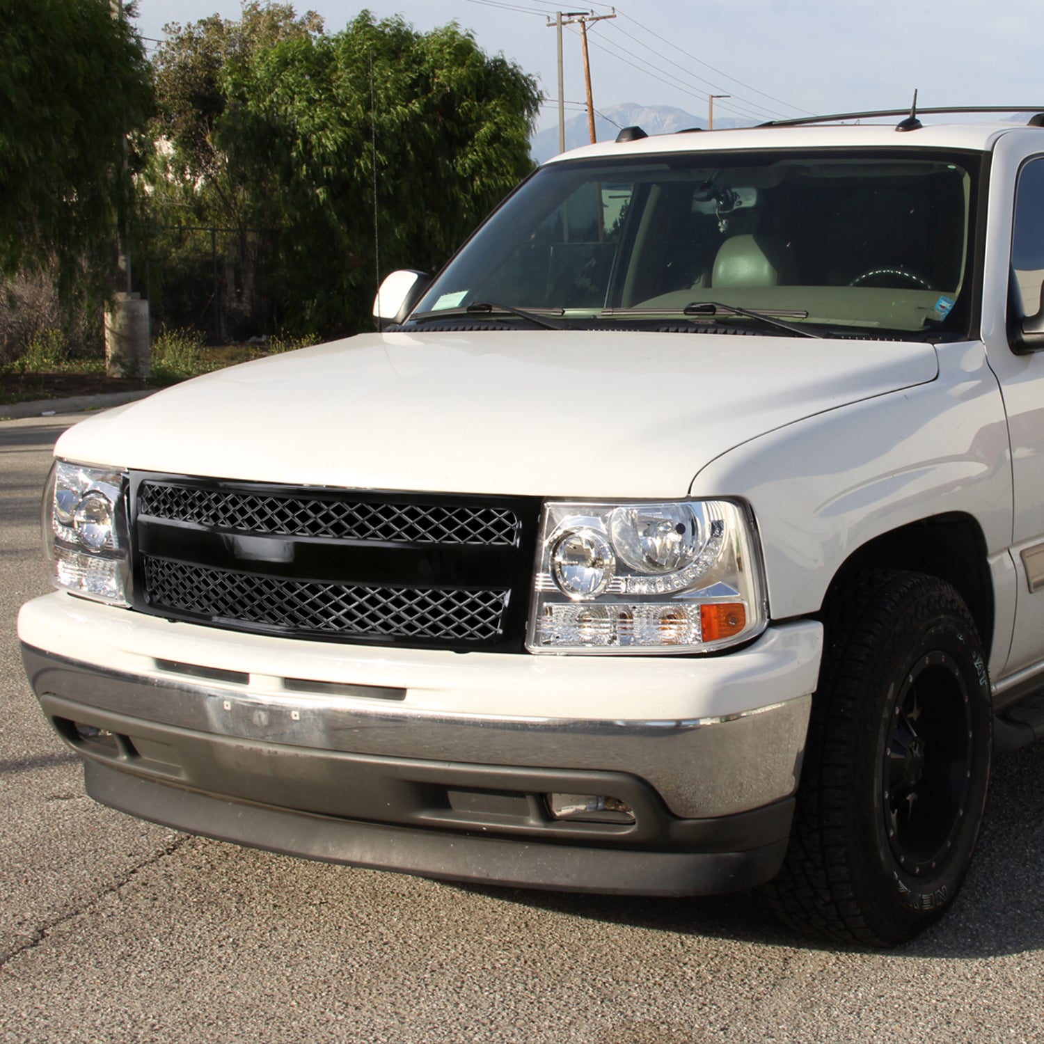 1999-2002 Chevrolet Silverado Black ABS V2 Mesh Grille