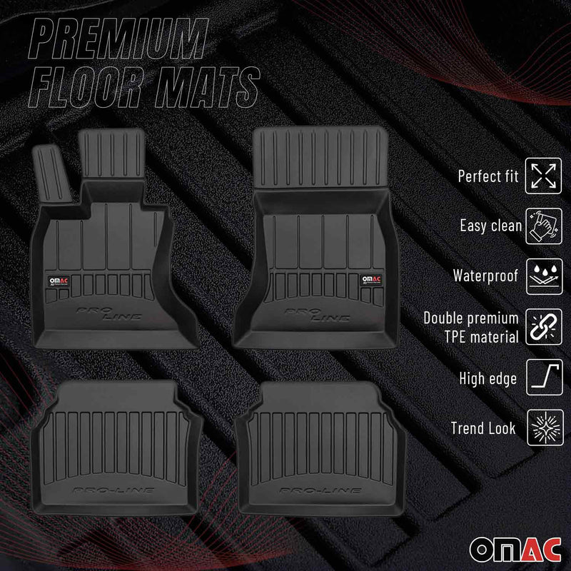 2010-2017 BMW 5 Series GT F07 2WD Premium Floor Mats Liners Full Set All Weather Heavy Duty Black