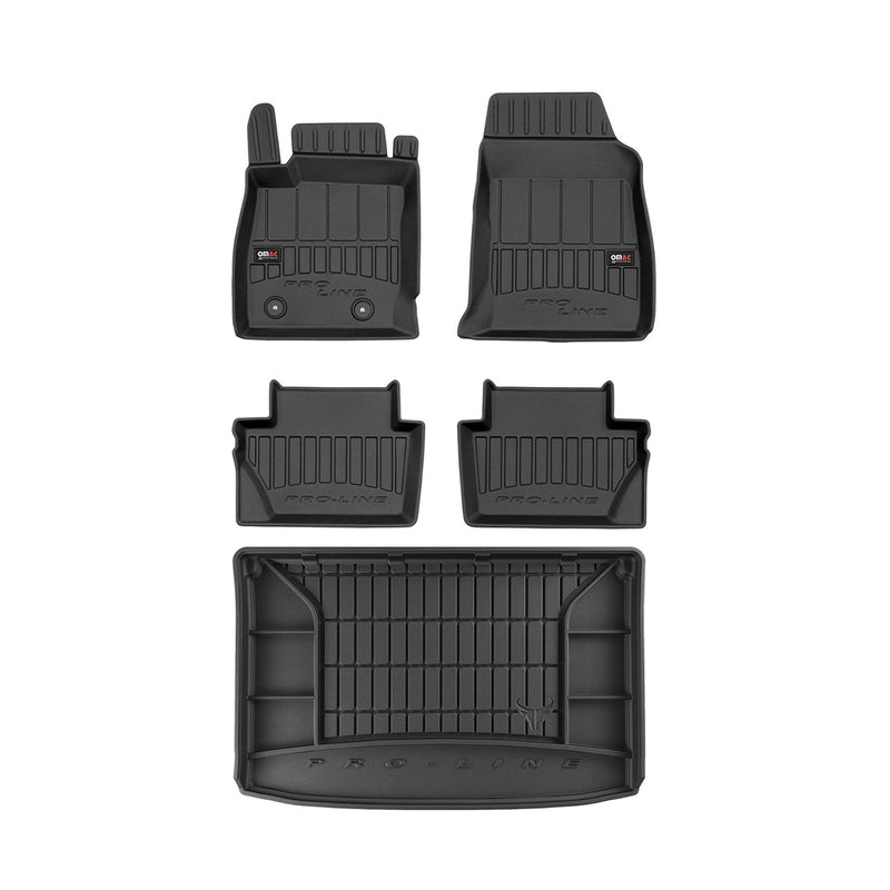 2018-2022 Ford EcoSport Premium Floor Mats & Cargo Liner Full Set All Weather Heavy Duty Upper Trunk