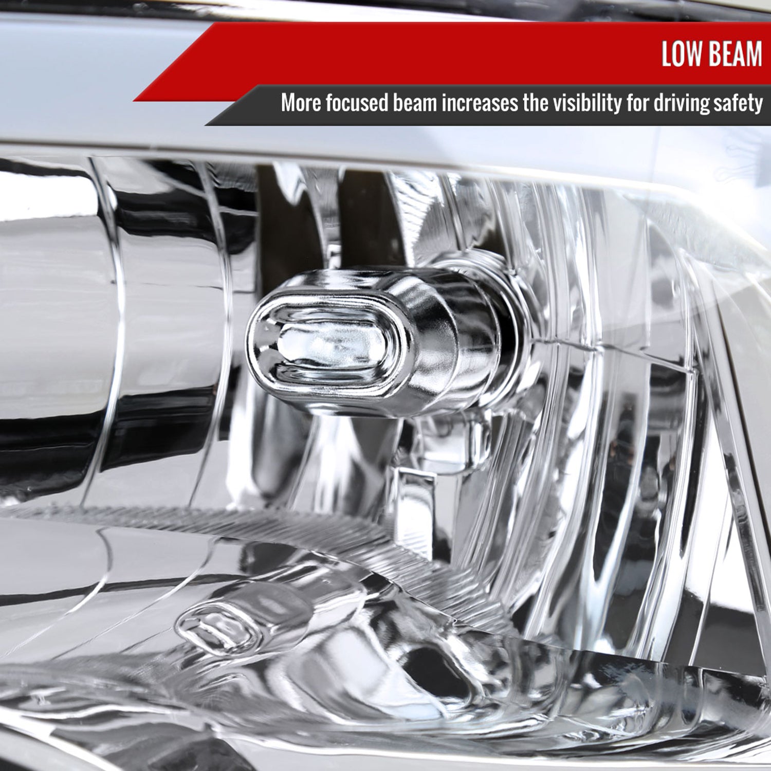 2009-2019 Dodge Ram 1500 2500 3500 Quad Headlights w/LED Tube Chrome/Clear