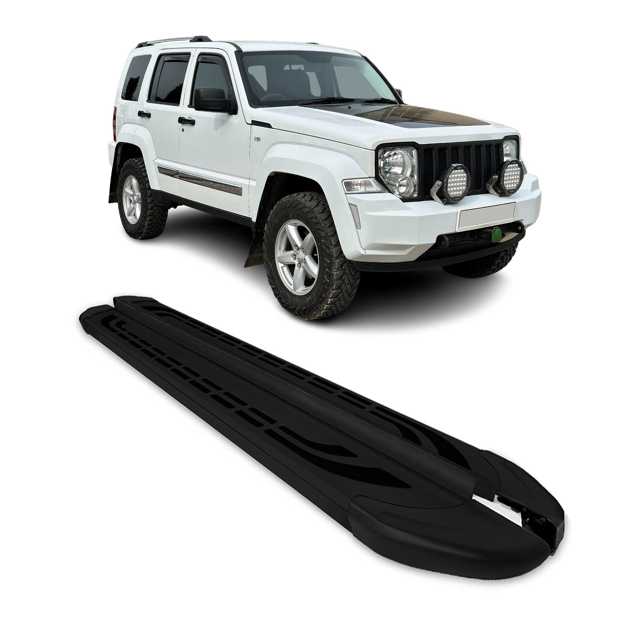 2008-2013 Jeep Liberty Running Boards Side Steps Black