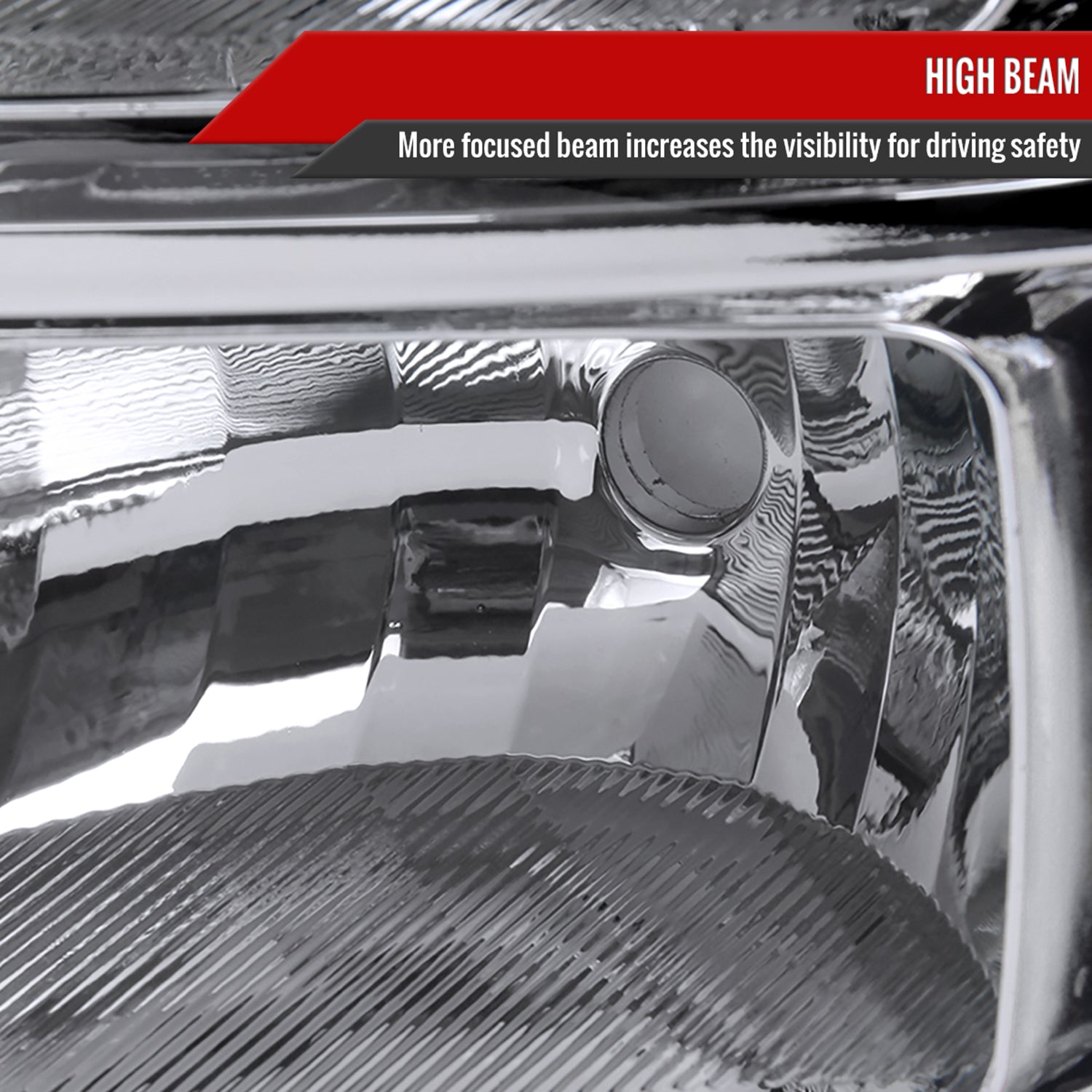 2007-2014 GMC Sierra Factory Style Headlights Clear Reflector Chrome/Clear