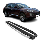 2003-2010 Porsche Cayenne Running Boards Side Steps Silver & Black