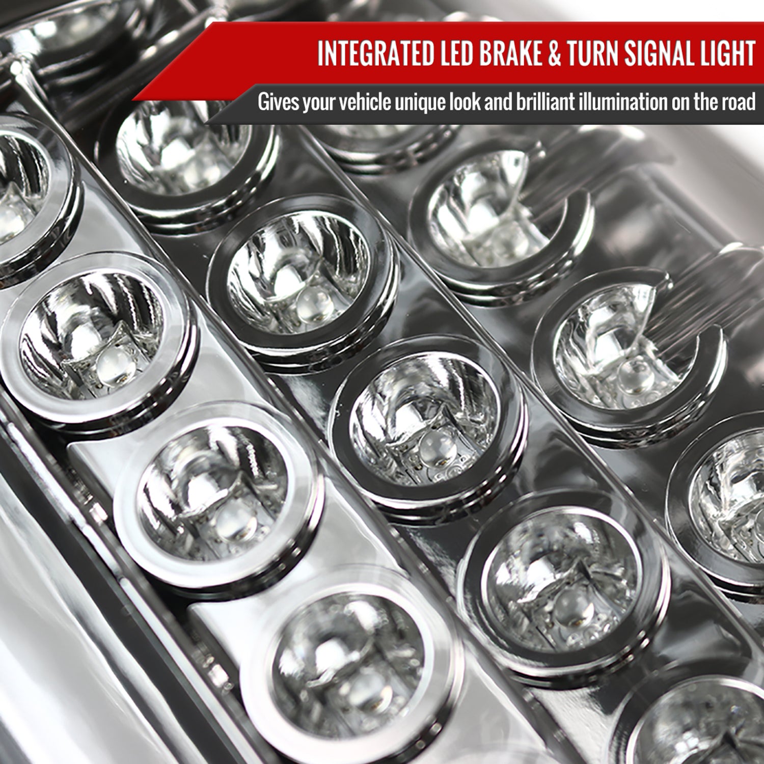 2007-2009 Dodge RAM LED Tail Lights Chrome Housing/Clear Lens