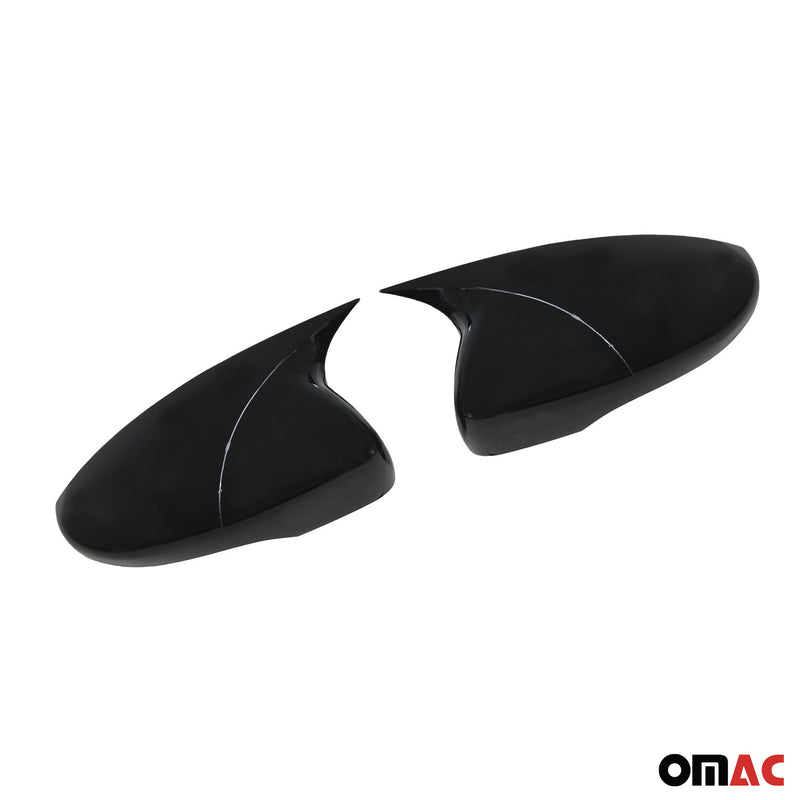 2012-2016 VW EOS Side Mirror Cover Caps Piano Black 2 Pcs