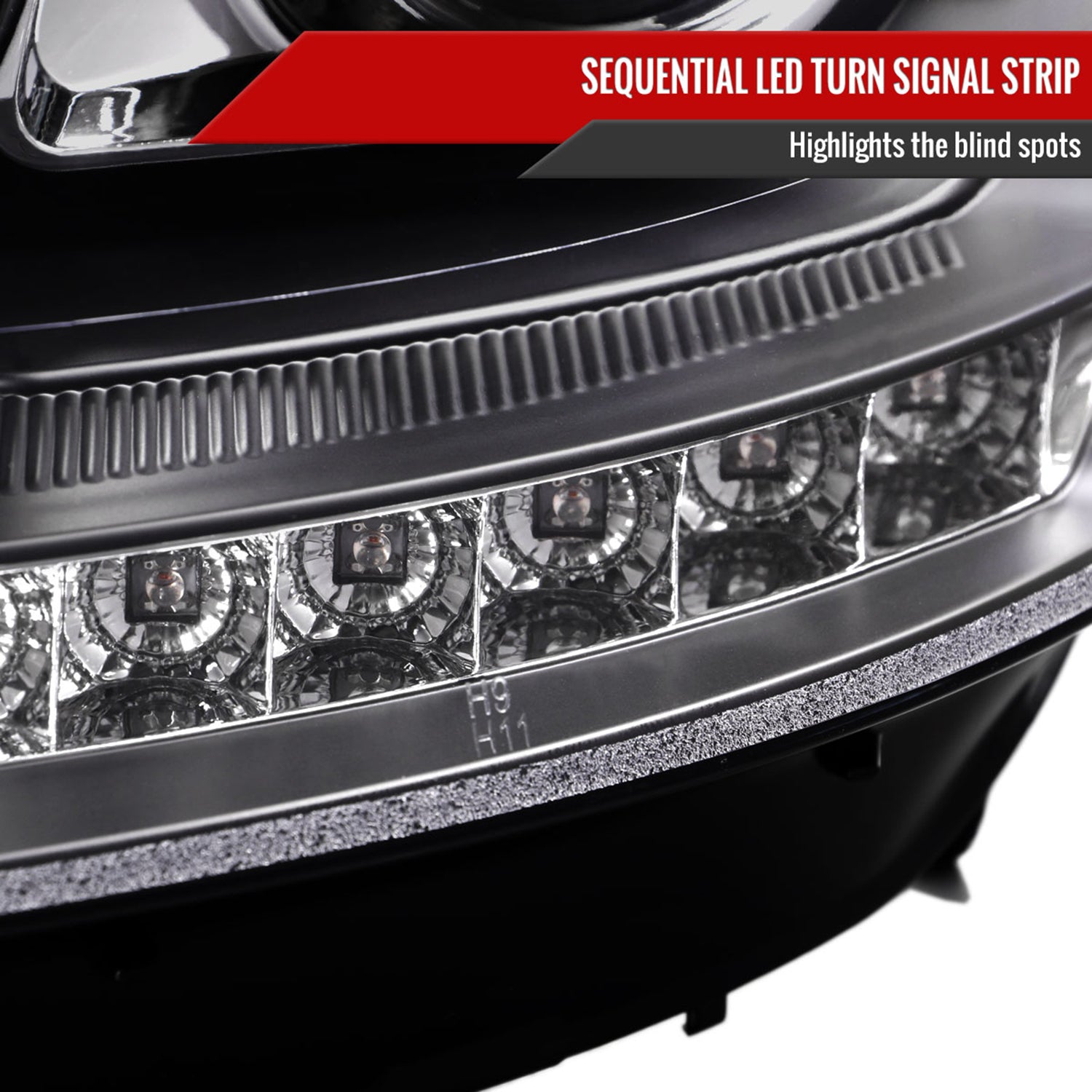 2009-2011 Mercedes W164 ML-Class LED Sequetial Signal Headlights Matte Black