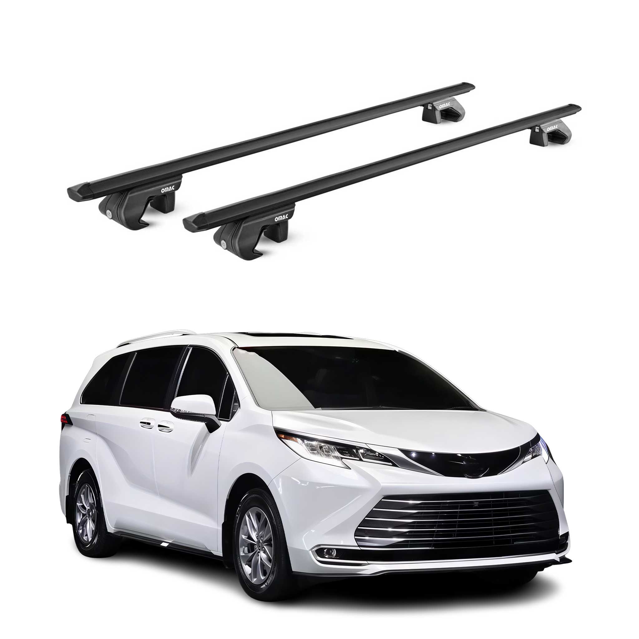 2021-2026 Toyota Sienna Roof Rack Cross Bars Black Luggage Carrier 2 Pcs