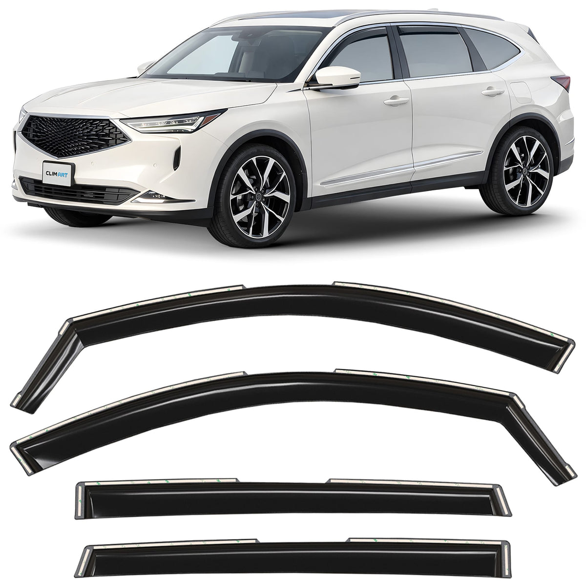 Clim Art Wind Deflectors for Acura MDX 2022-2026 In-channel Dark Smoke 4Pcs