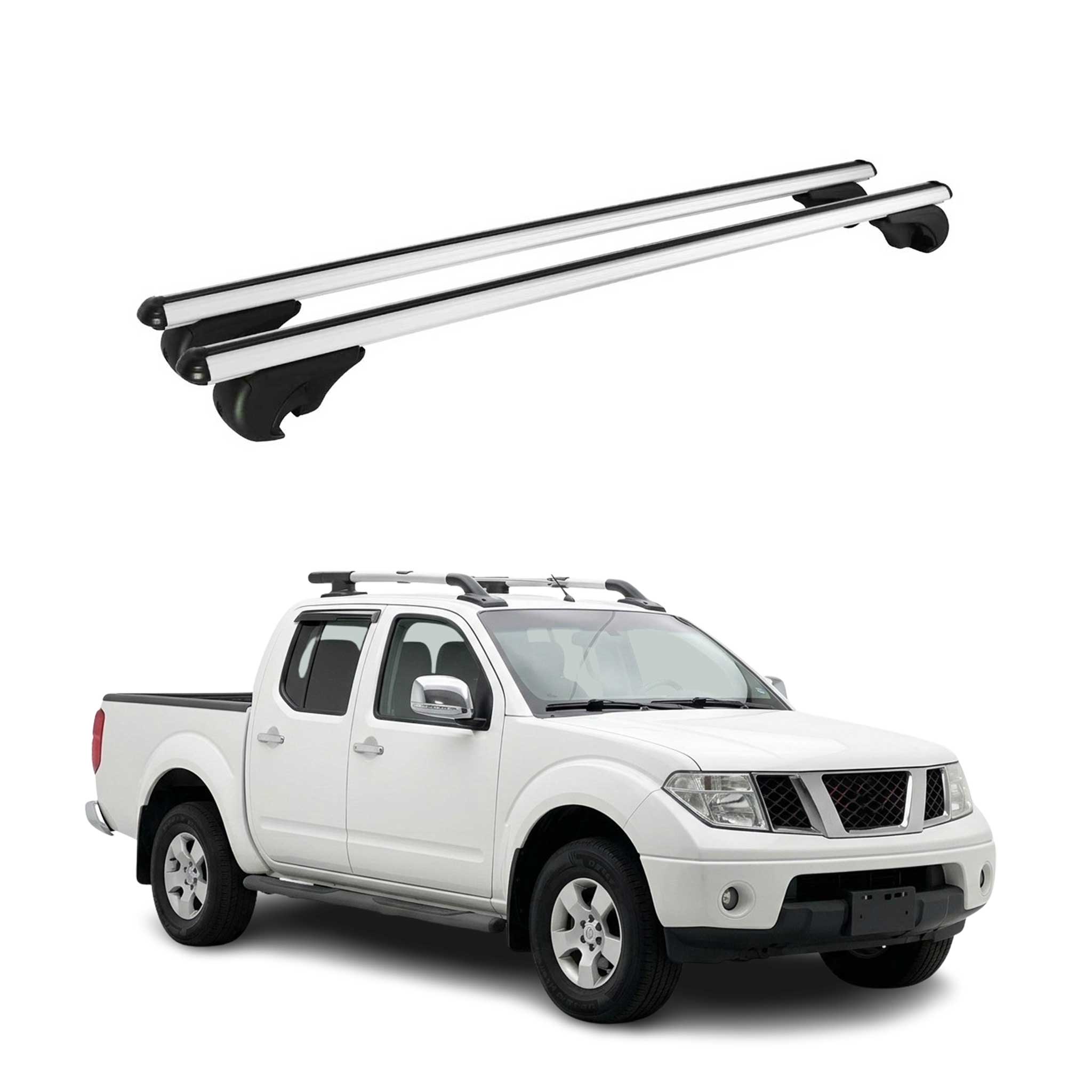 Roof Rack Cross Bars Luggage Carrier for Nissan Frontier 2005-2021 TÜV Gray 2Pcs