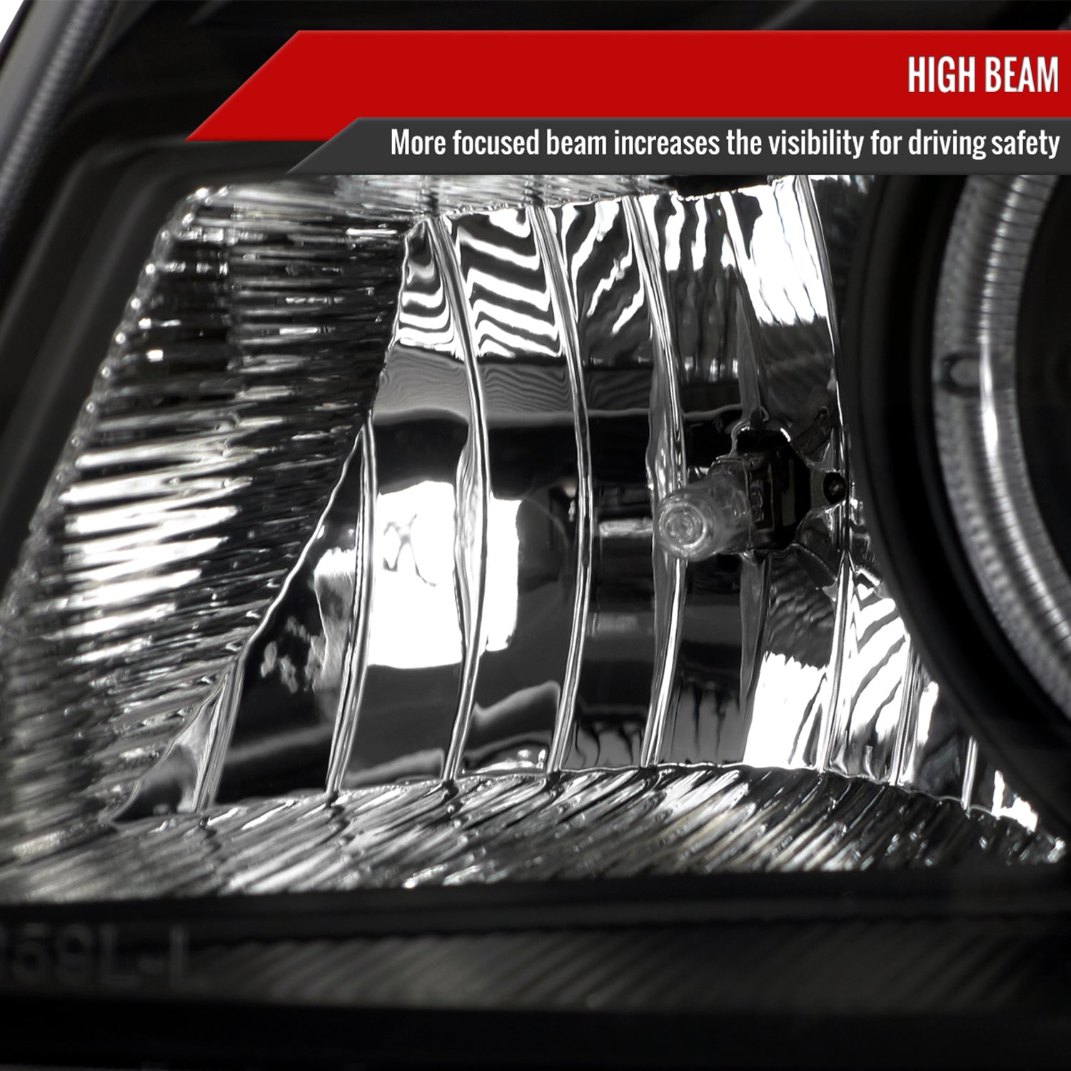 1998-2000 Ford Ranger Halo Projector Headlights Matte Black/Clear Lens