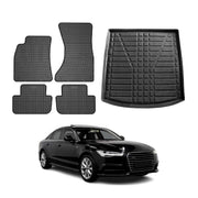 2012-2018 Audi A6 S6 Sedan Floor Mats & Cargo Liner Full Set All Weather Black