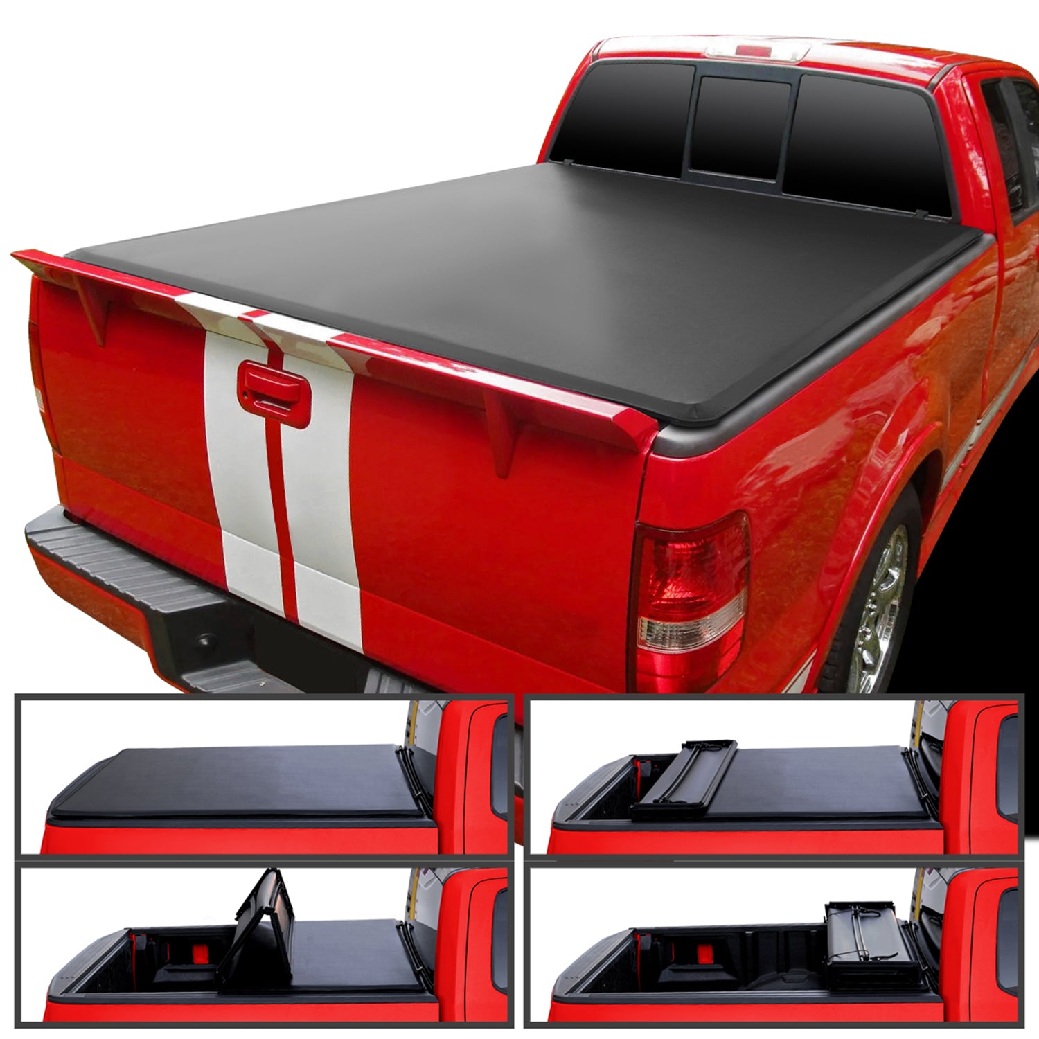 2004-2014 Ford F-150 Styleside 6'6" Standard Bed Soft Quad-Fold Tonneau Cover