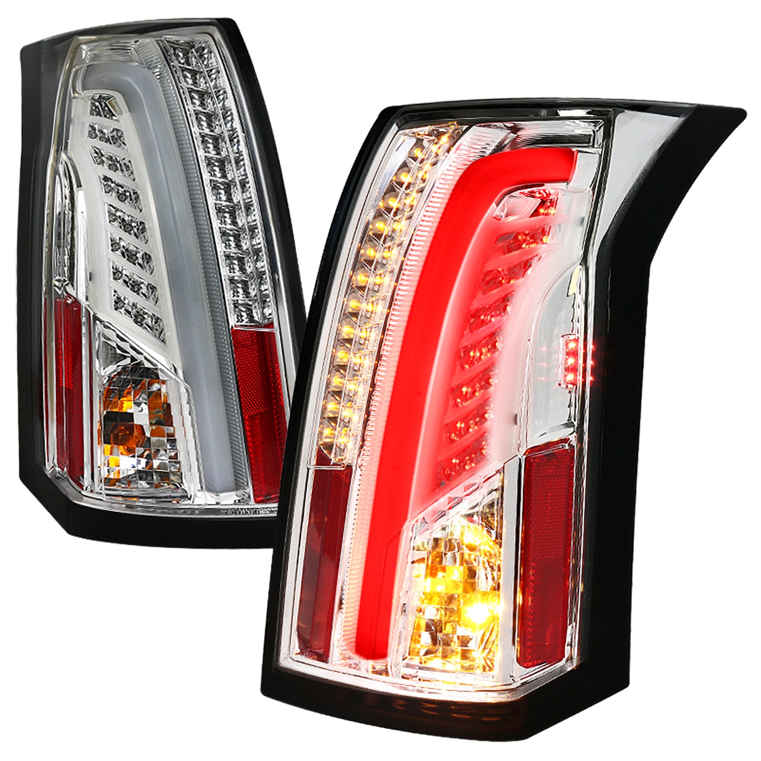 2003-2007 Cadillac CTS LED Tail Lights Chrome Housing/Clear Lens