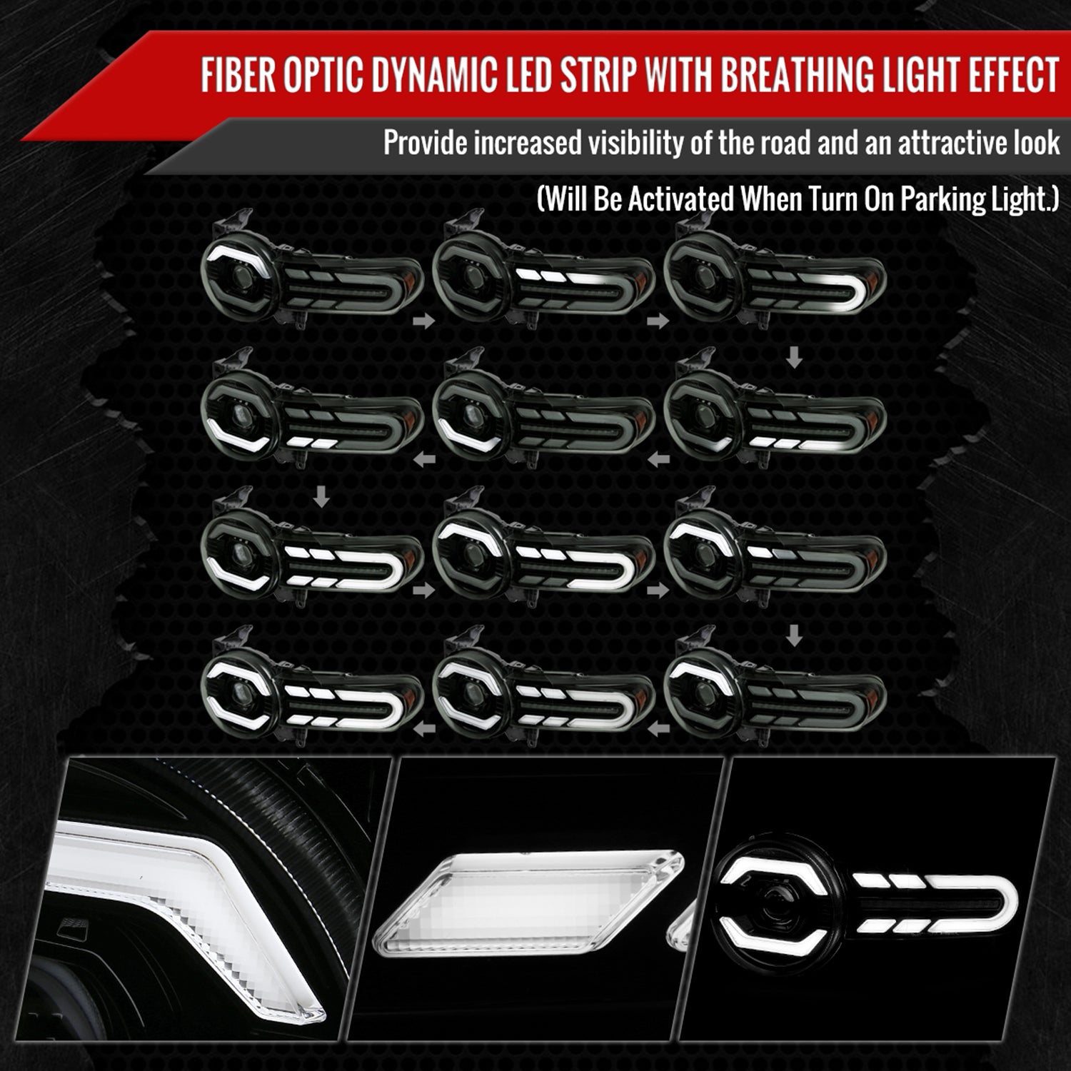 2007-2014 Toyota FJ Cruiser Full LED Projector Headlights LED Signal Smoke