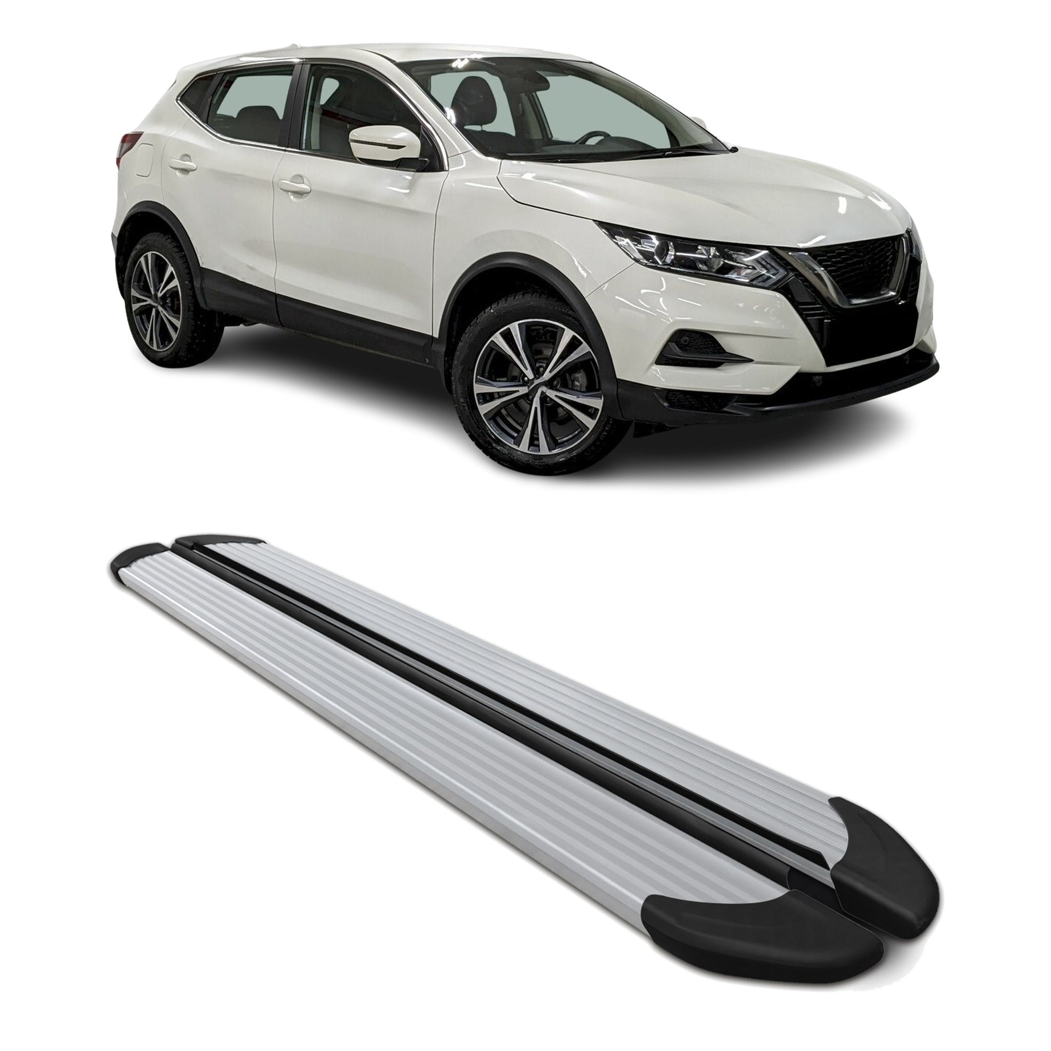 Side Step Nerf Bars Running Board for Nissan Rogue Sport 2017-2022 Silver 2 Pcs