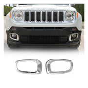 2015-2018 Jeep Renegade Fog Light Lamp Bezel Cover Steel Silver 2 Pcs