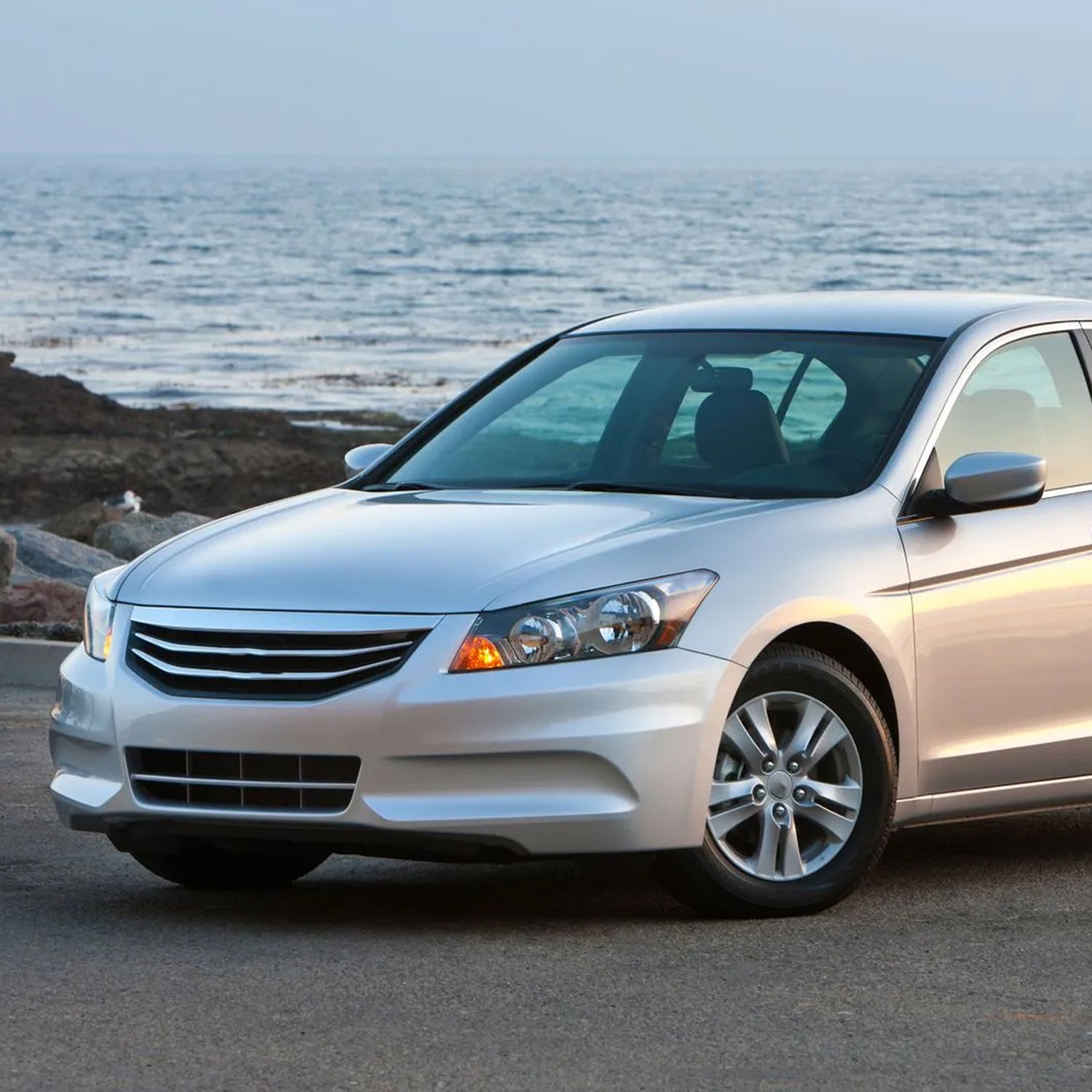 2008-2012 Honda Accord Sedan Factory Crystal Headlights Amber Reflector Black