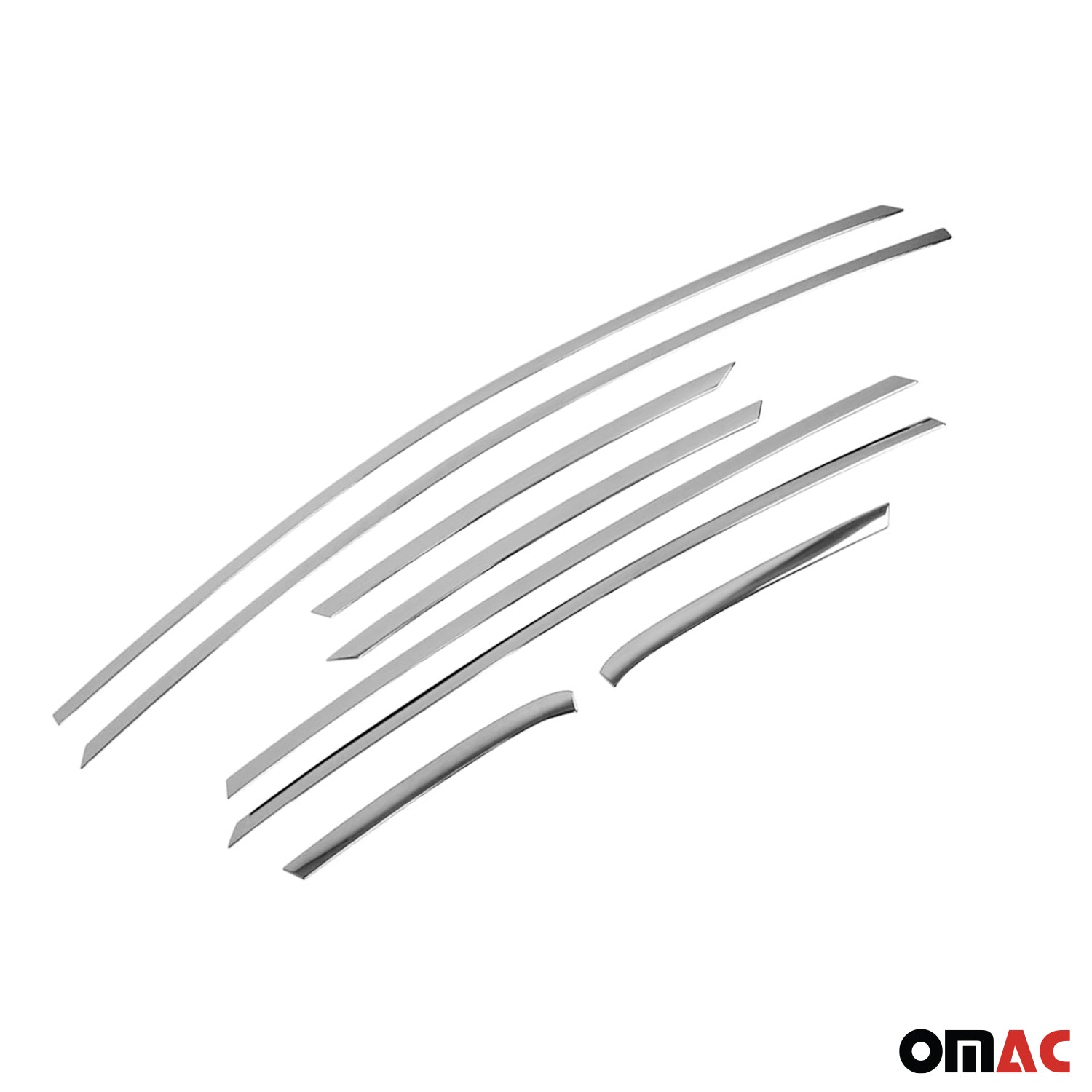 2011-2019 Ford Fiesta Upper Window Molding Trim Streamer Stainless Steel Silver 8 Pcs