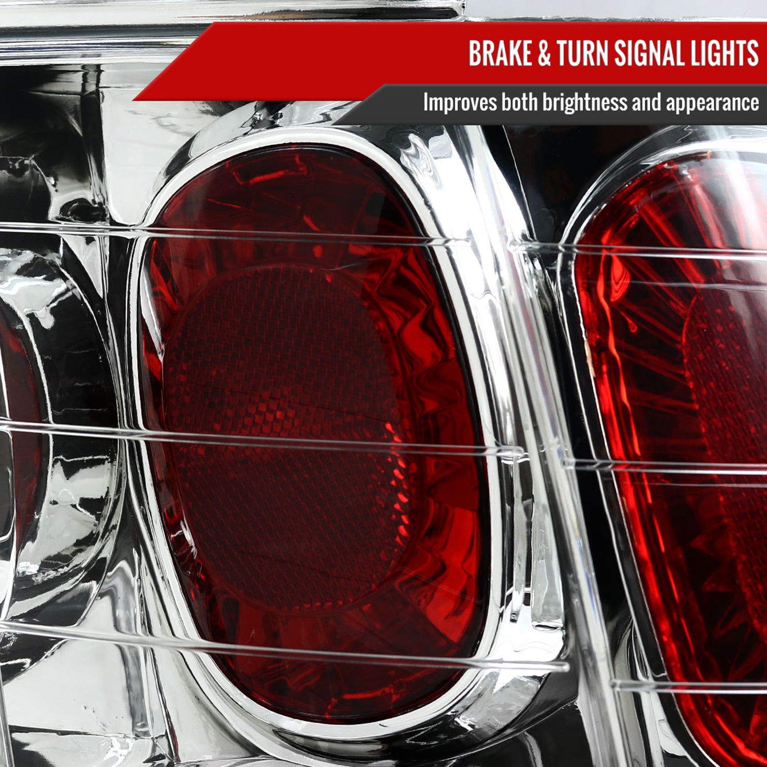 1999-2004 Ford Mustang Tail Lights Chrome Housing/Clear Lens