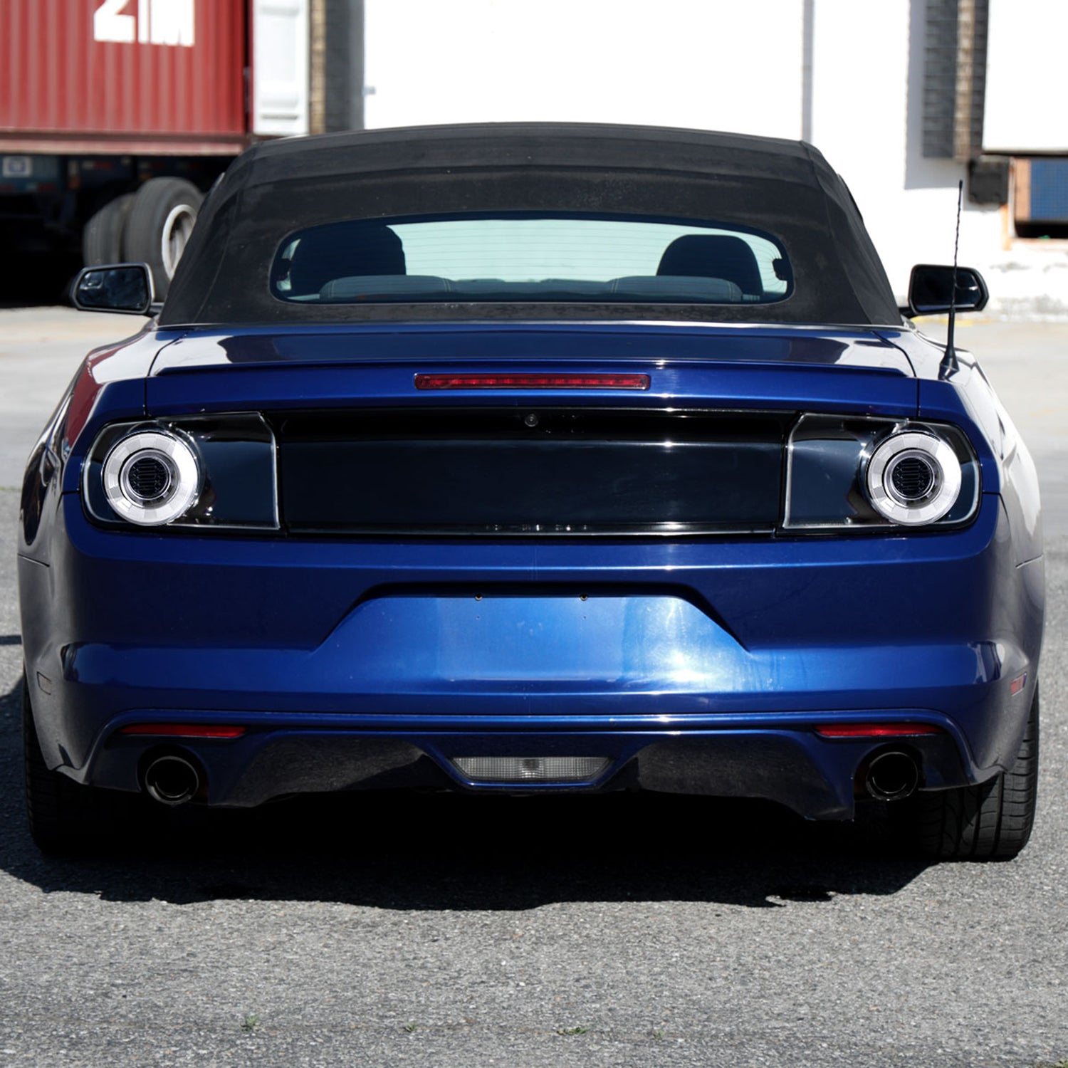 2015-2022 Ford Mustang White LED Bar Tail Lights Glossy Black