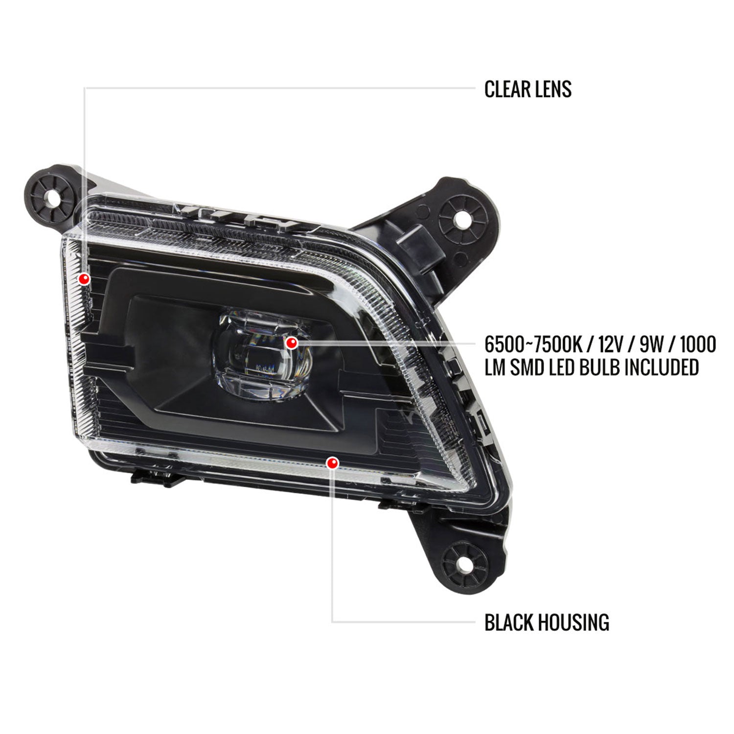 2019-2022 Chevy Silverado 1500/2500HD/3500HD LED Fog Lights Kit Matt Black