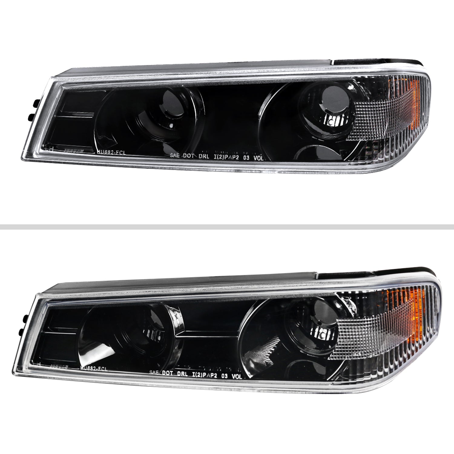 2004-2012 Chevy Colorado GMC Canyon Corner Lights Jet Black/Clear Lens