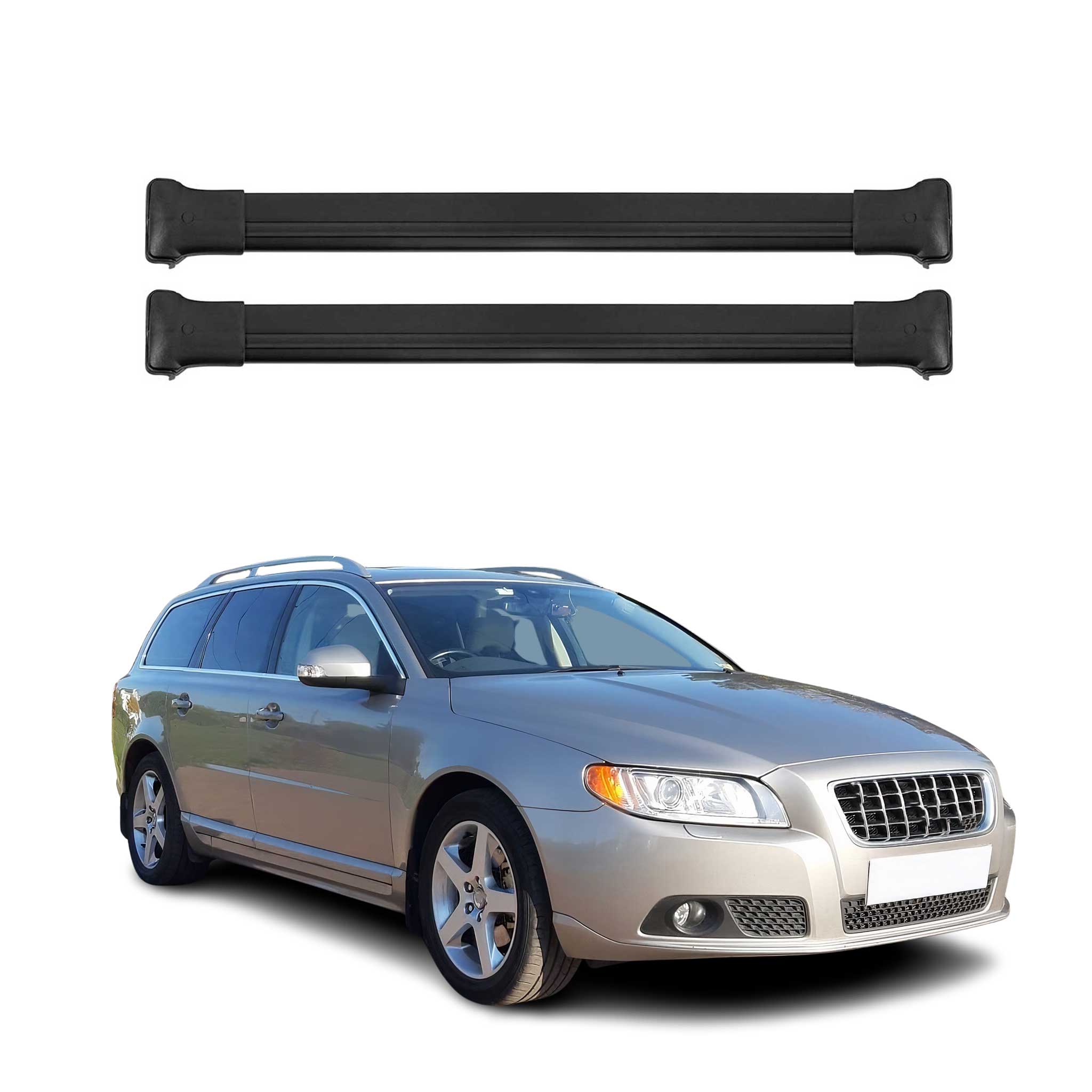 2008-2016 Volvo V70 Roof Rack Cross Bars Black