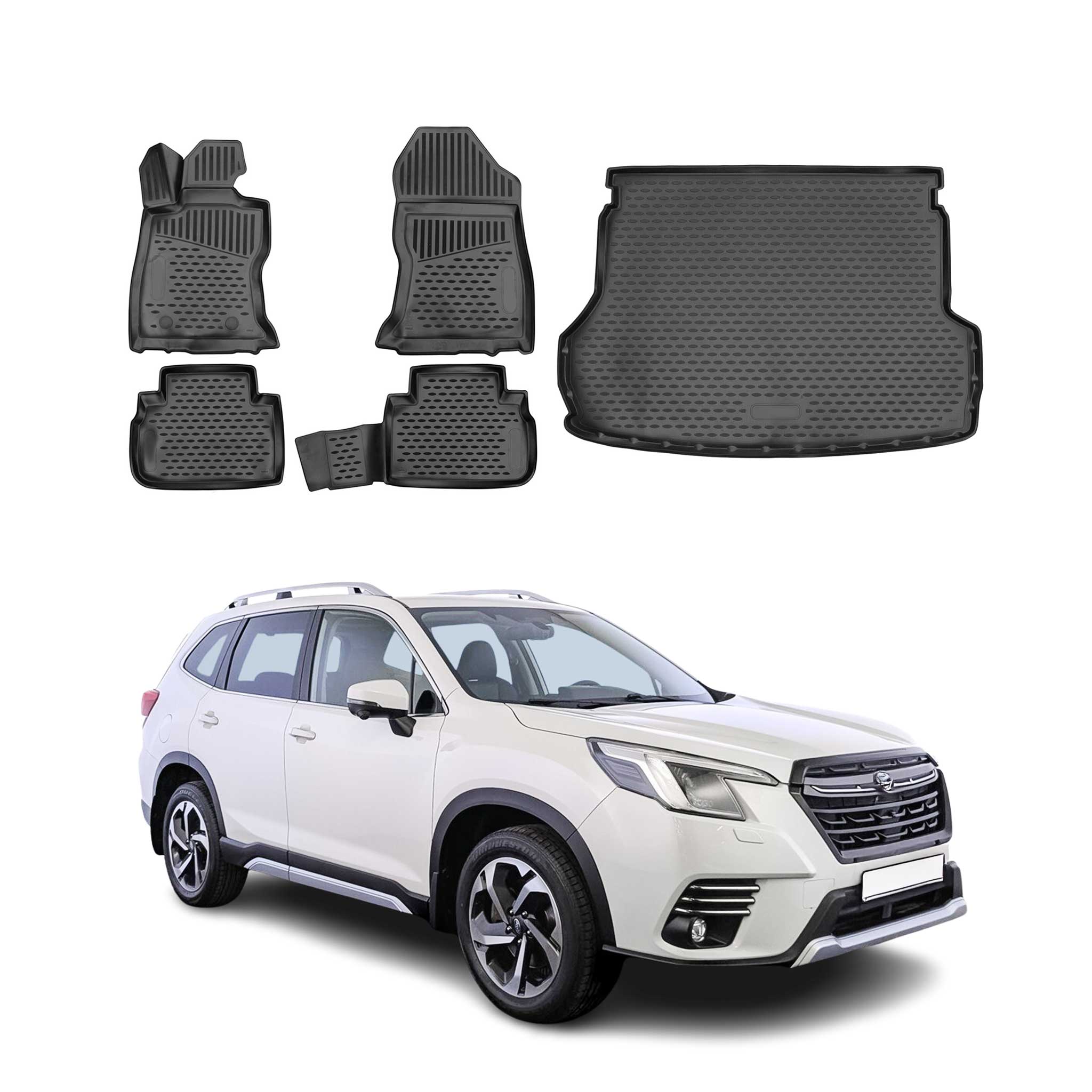 2019-2024 Subaru Forester Floor Mats & Cargo Liner Full Set All Weather Black
