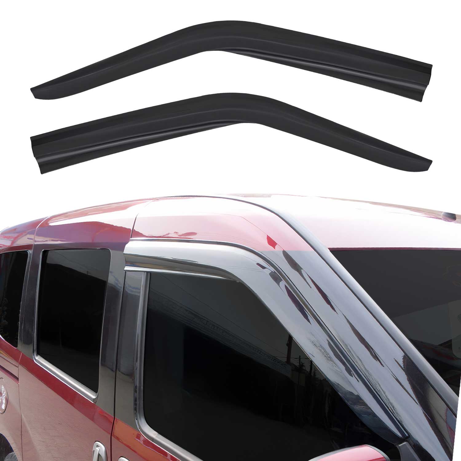 2010-2013 Ford Transit Connect Window Visor Vent Rain Deflector 2Pcs Smoke