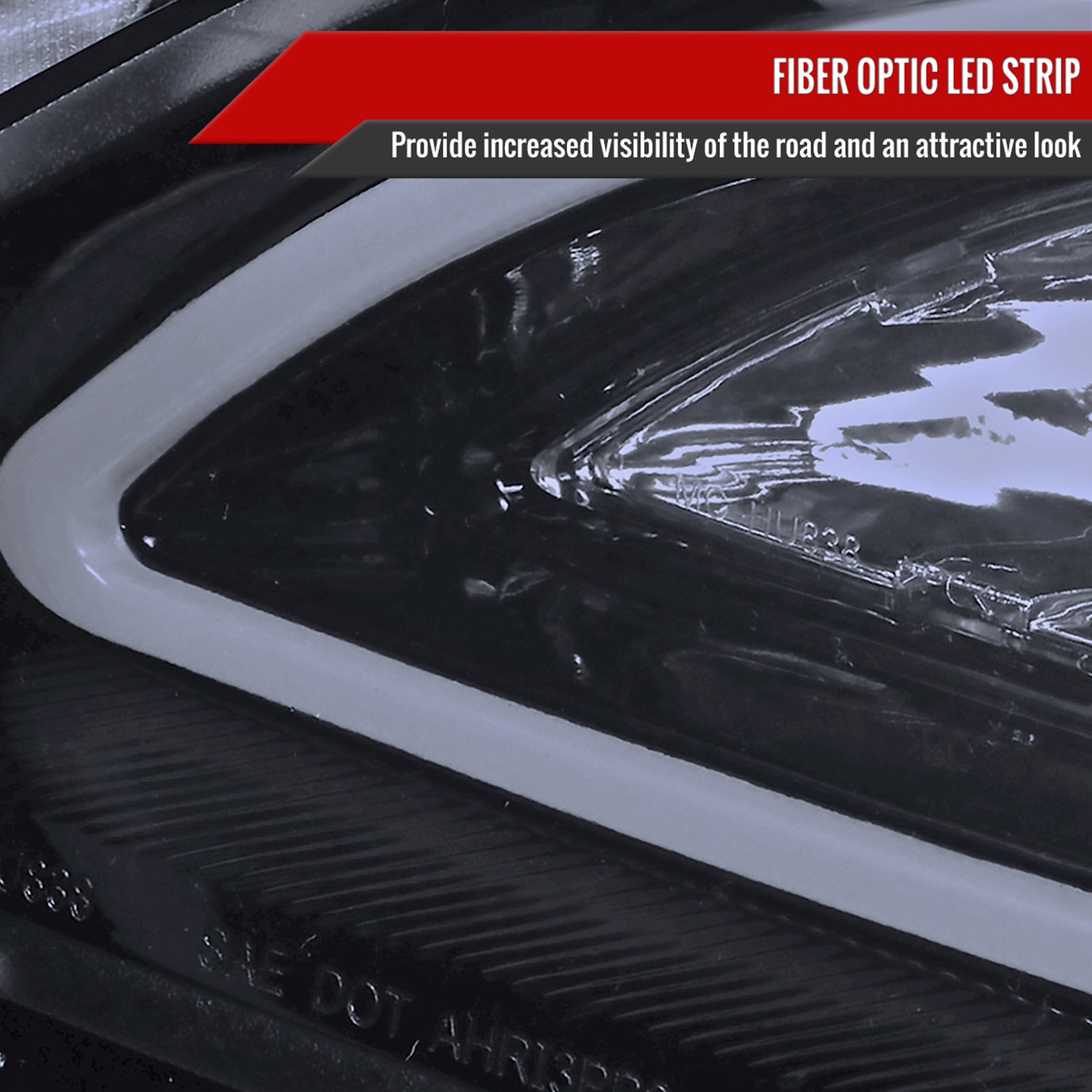 2010-2013 Mazda 3 Projector Headlights w/ LED Light Strip Glossy Black/Smoke