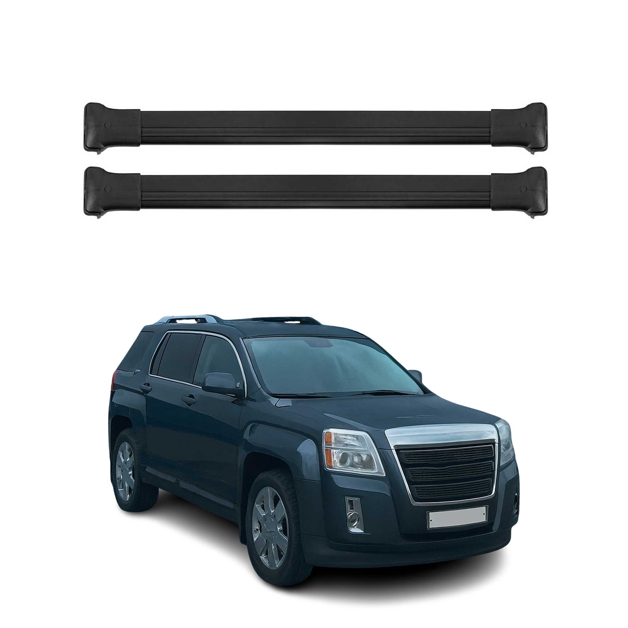2010-2017 GMC Terrain Roof Rack Cross Bars Black