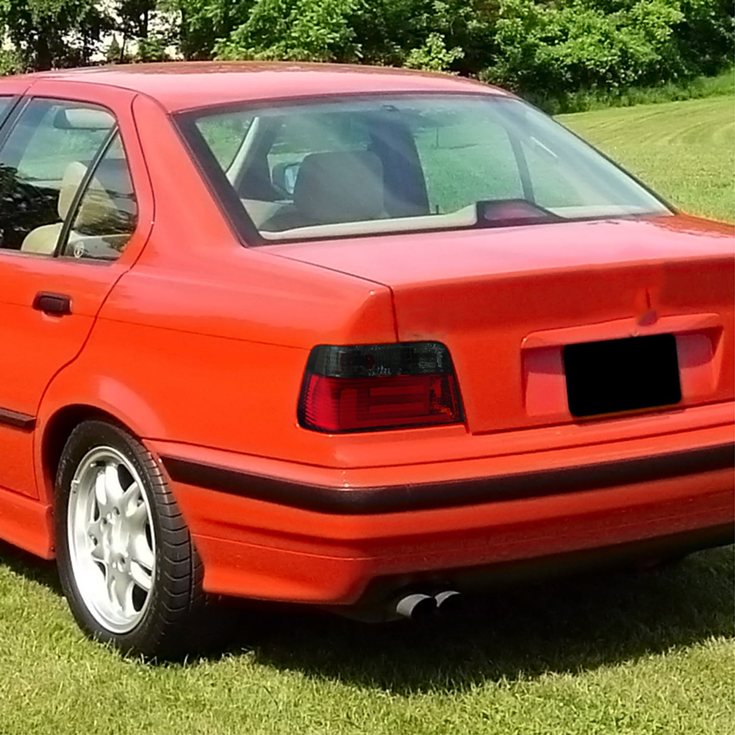 1992-1998 BMW E36 3 Series Sedan LED Tail Lights Chrome/Red Smoke Lens