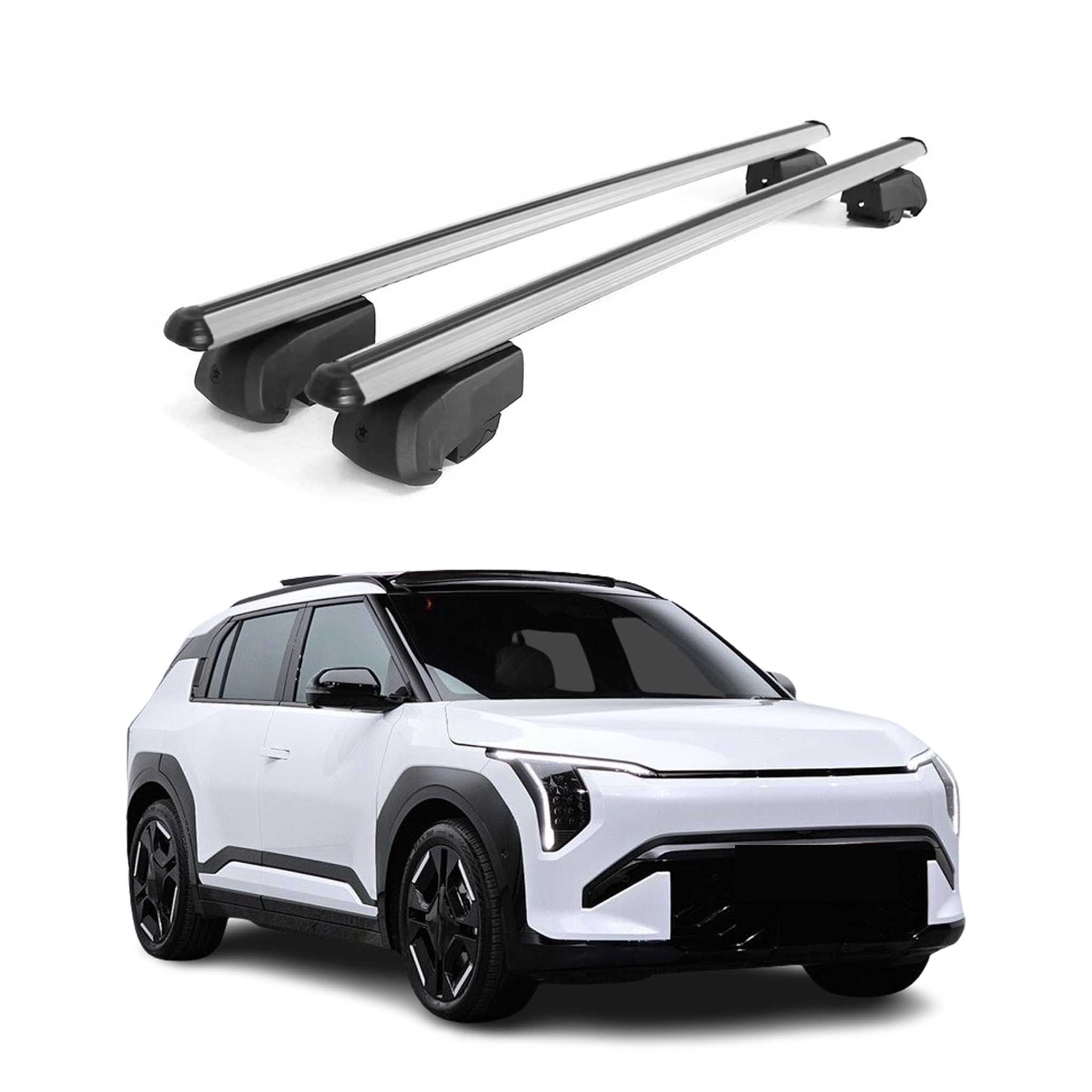 Roof Rack Cross Bars Luggage Carrier for Kia EV3 2026-2027 Gray 2 Pcs